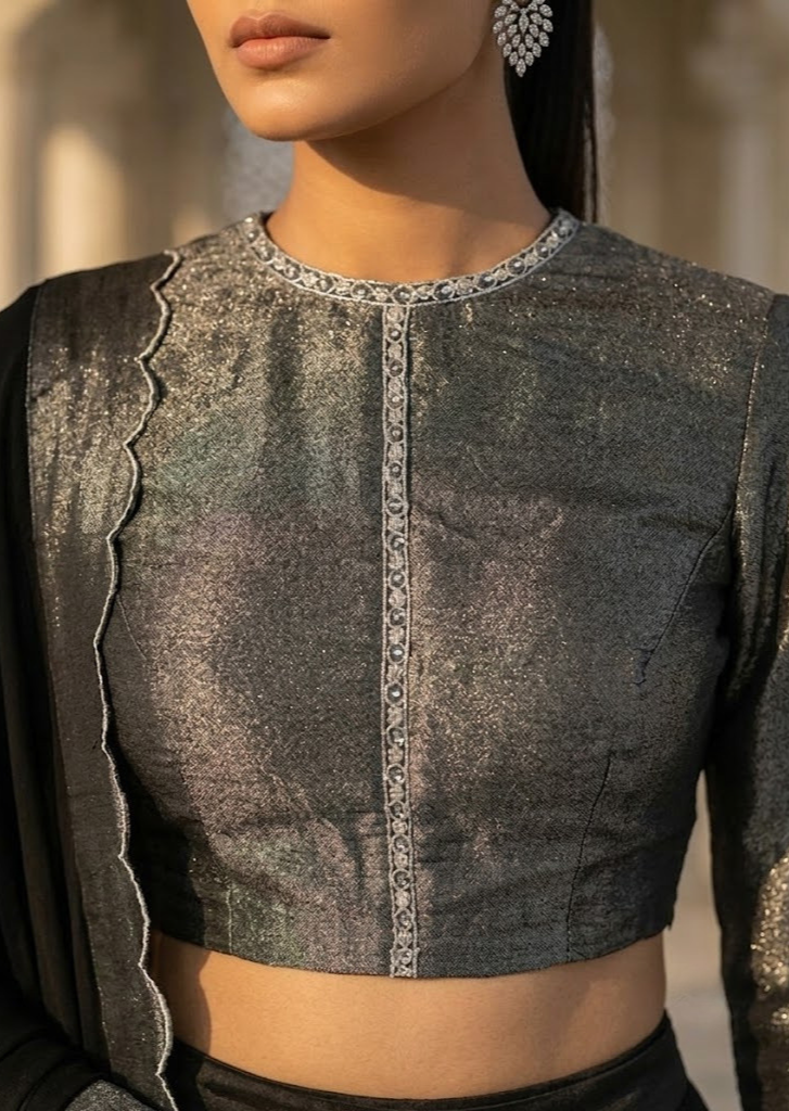 BLACK TISSUE LEHENGA