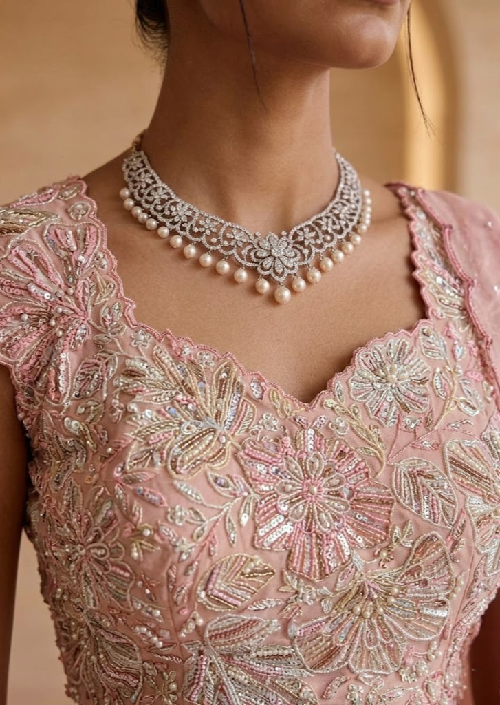 PINK EMBROIDERD LEHENGA SET