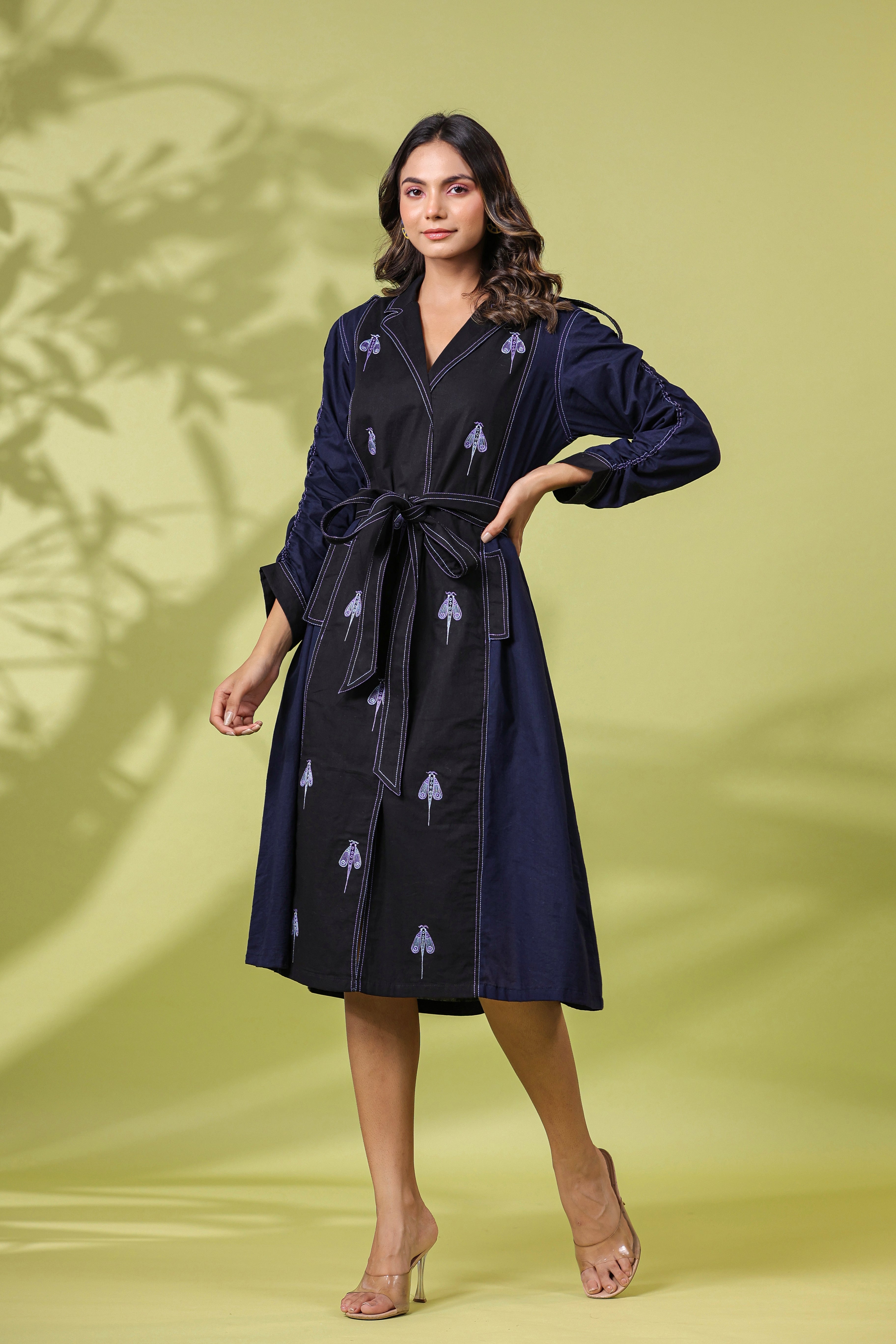 Black  Blue Dress Extra Small / Black / COTTON