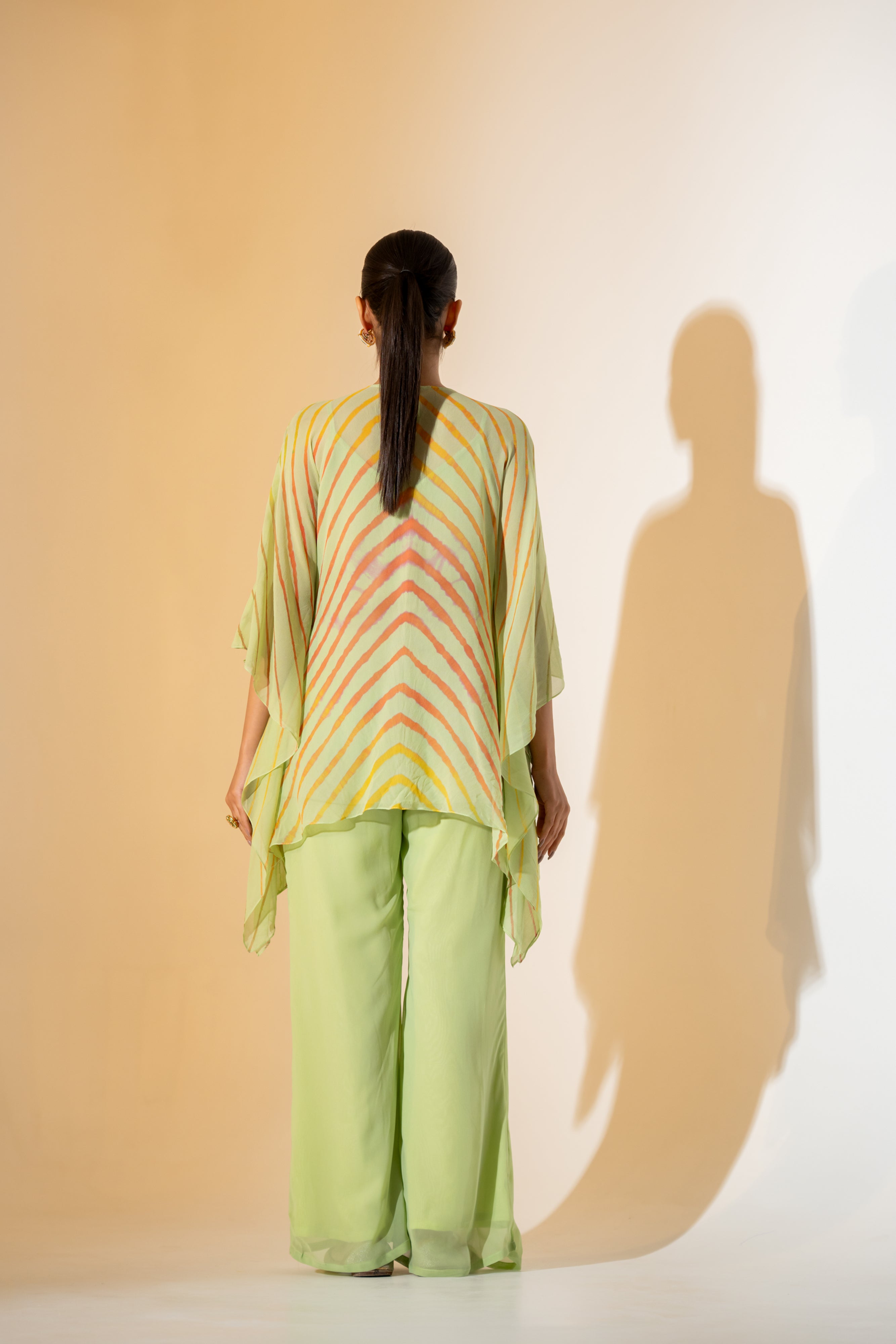 LIME GREEN EMBELLISHED KAFTAN CO-ORD SET