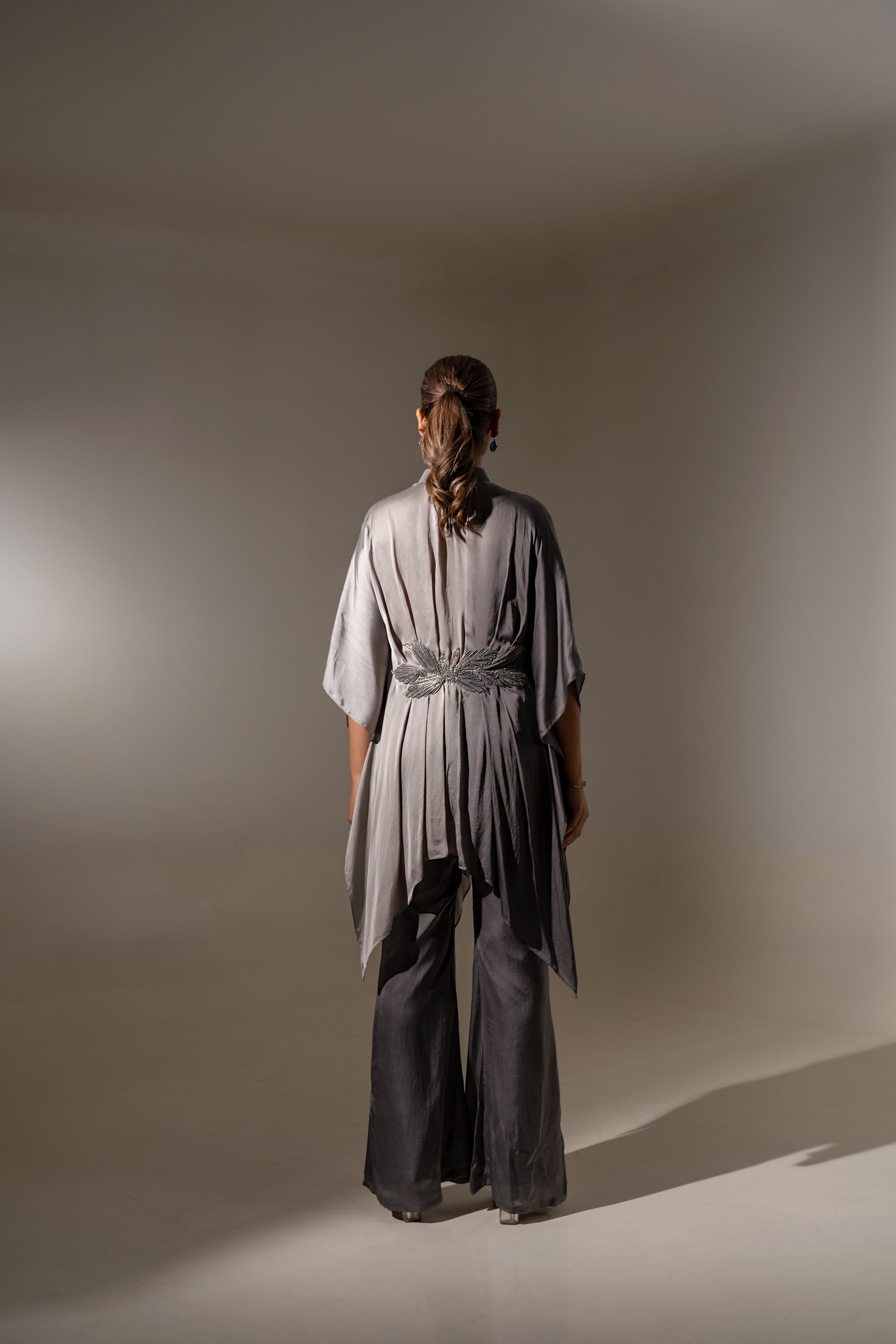 ELEGANT OMBRE DRAPED TUNIC SET.