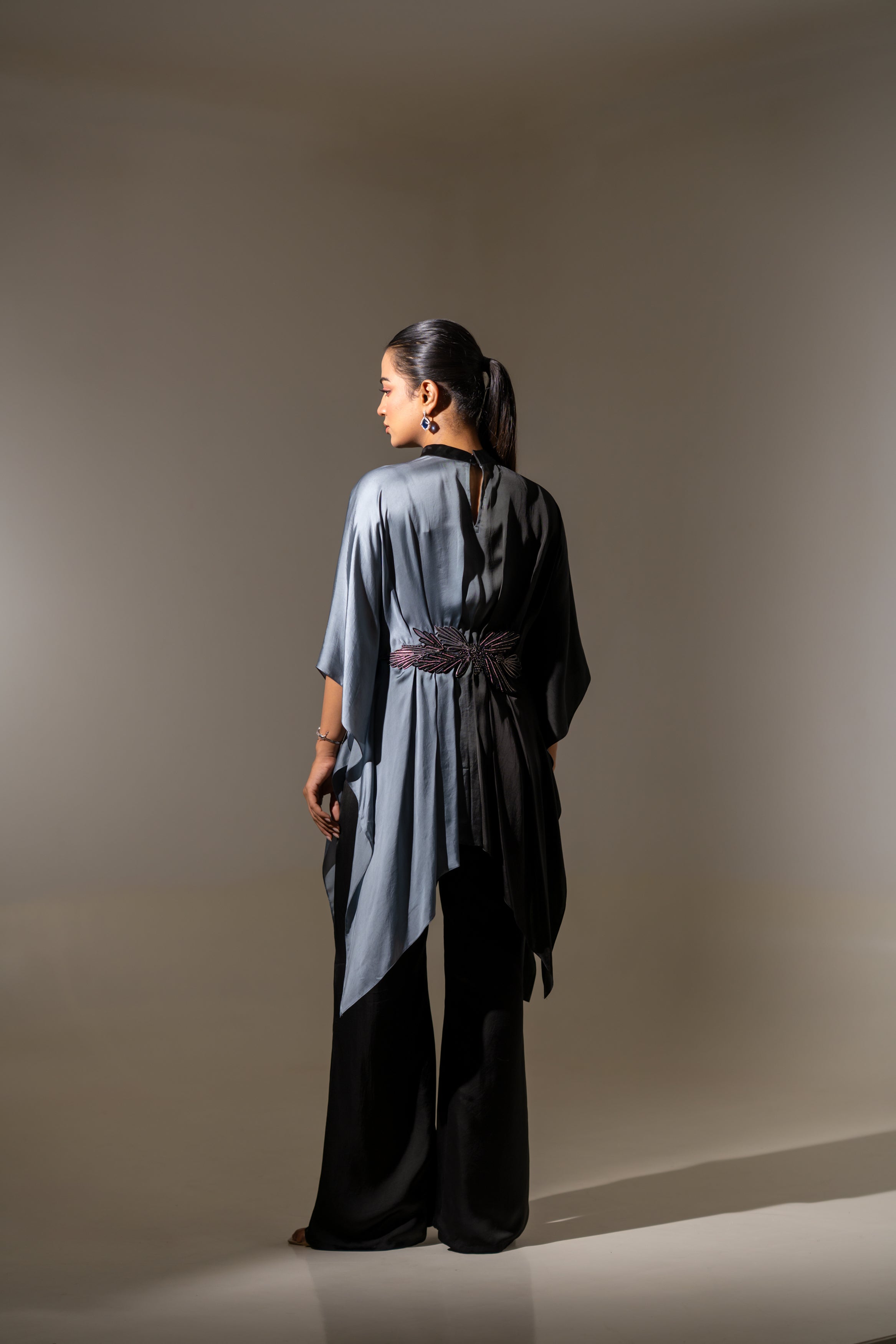 OMBRE DRAPED TUNIC SET.