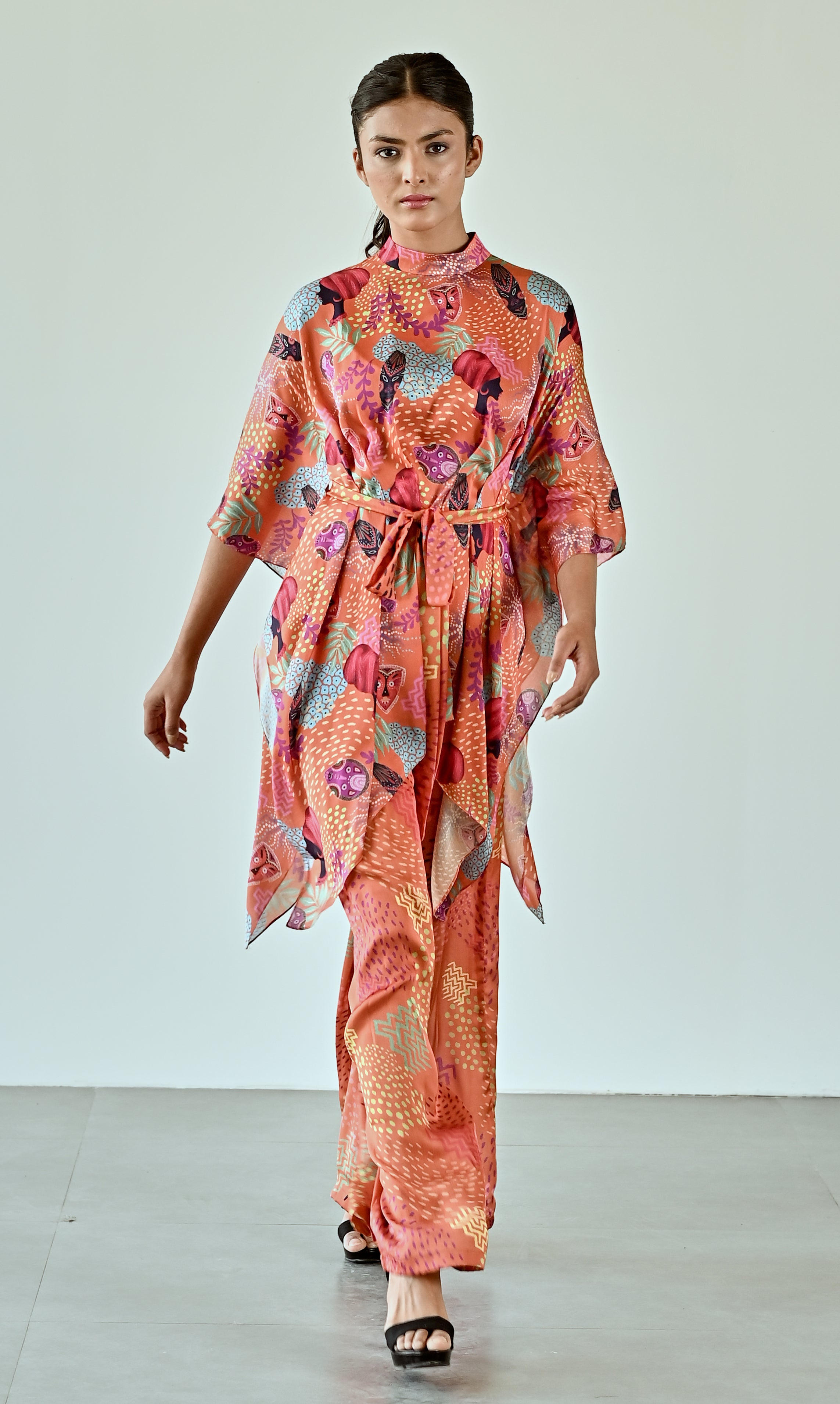 ORANGE PRINTED TUNIC