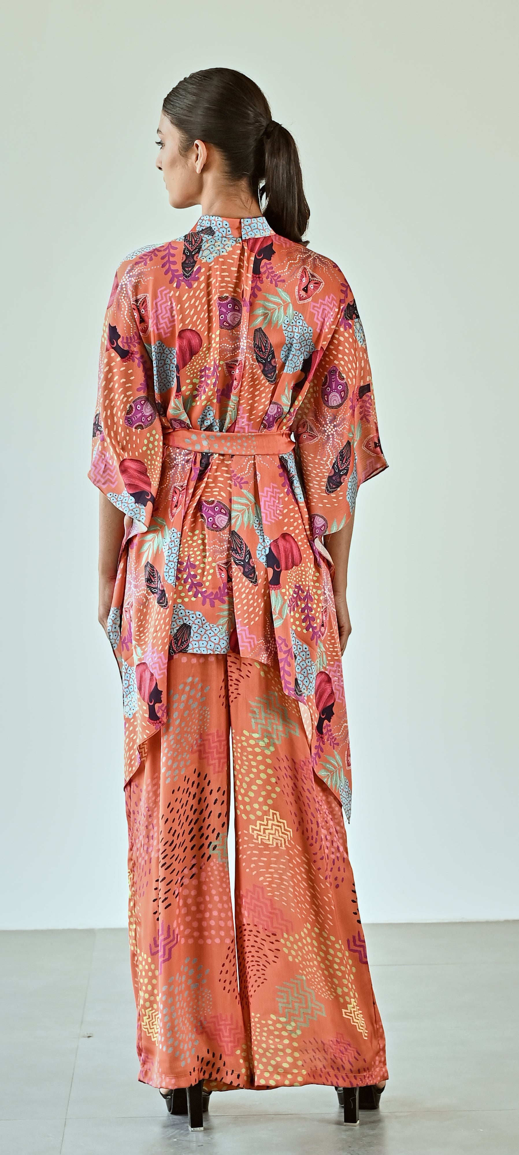 ORANGE PRINTED TUNIC