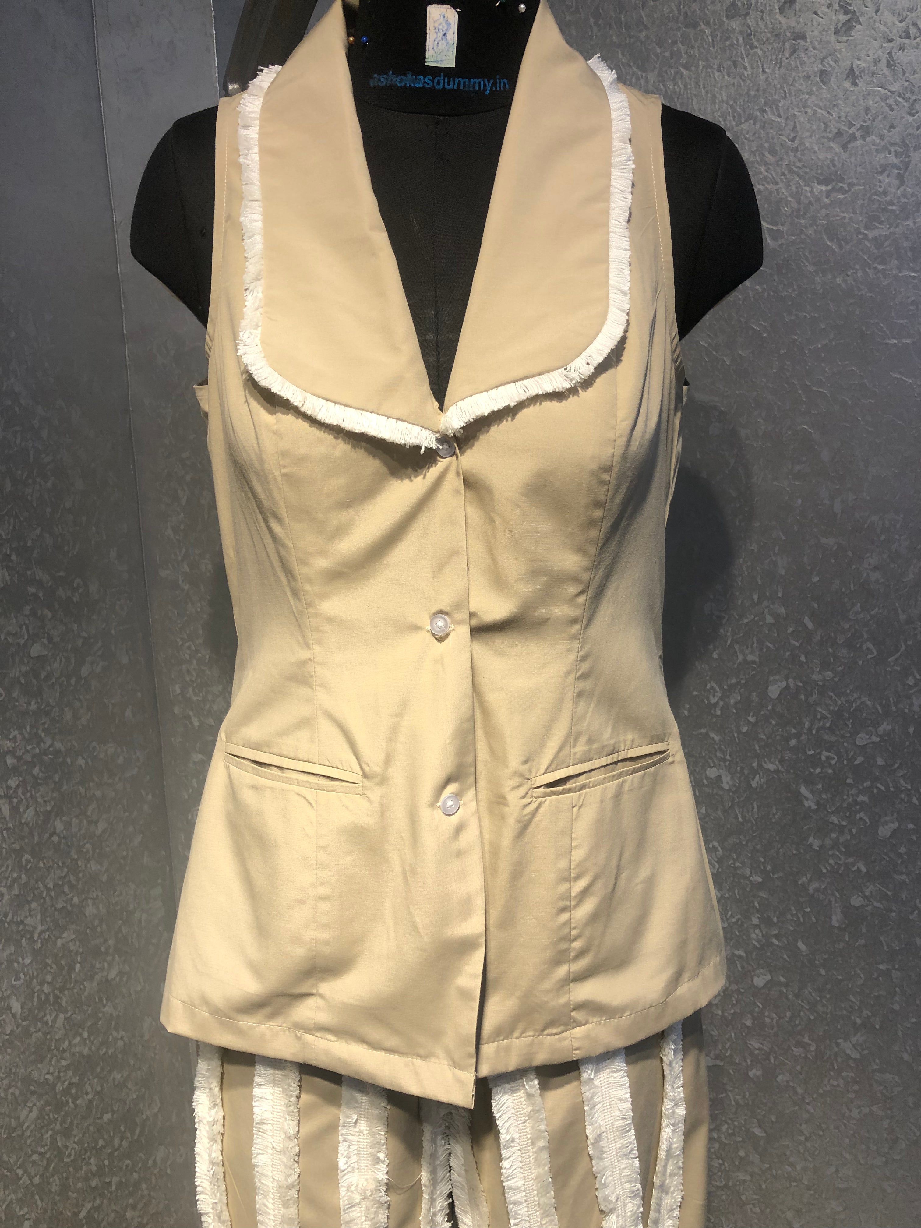 BEIGE FRINGE CO ORD SET