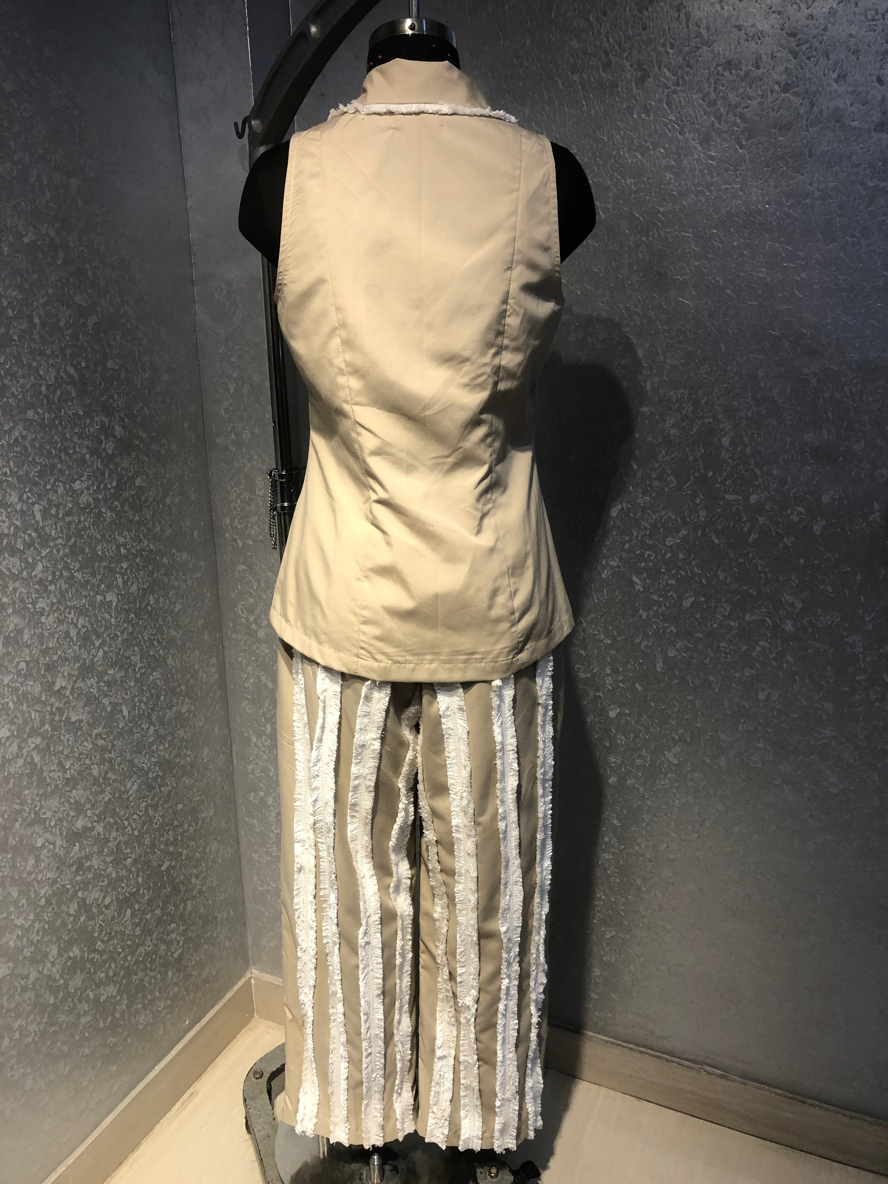 BEIGE FRINGE CO ORD SET