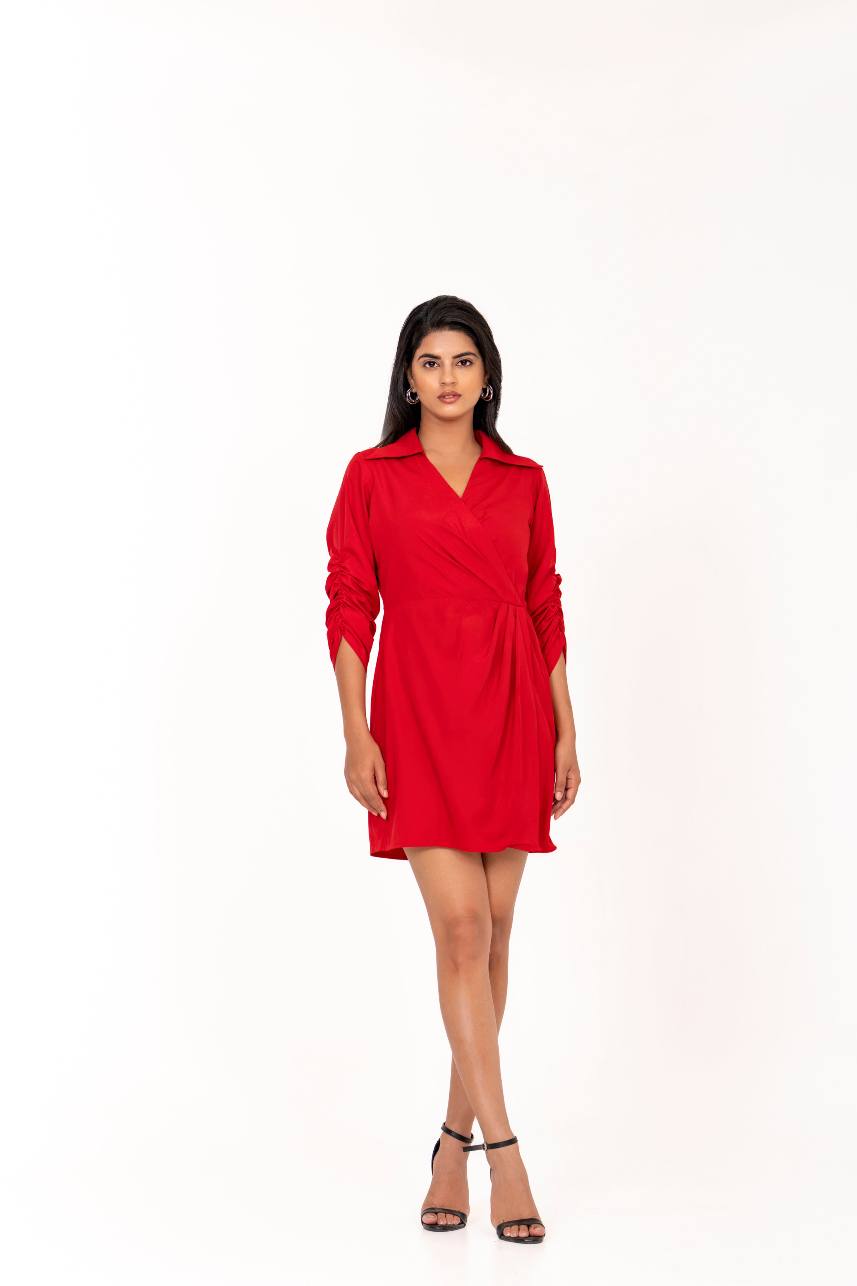 RED WRAP DRESS