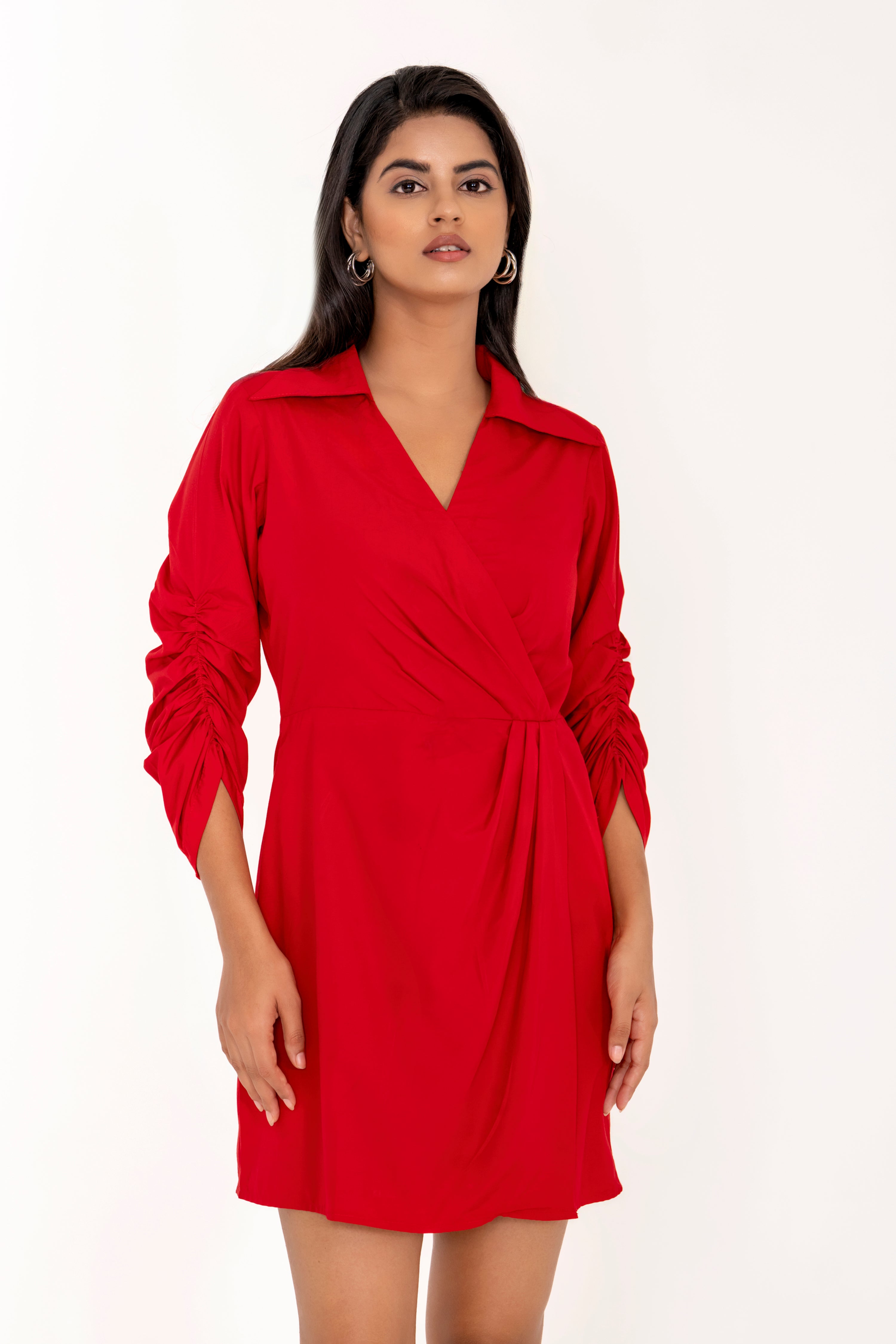 RED WRAP DRESS