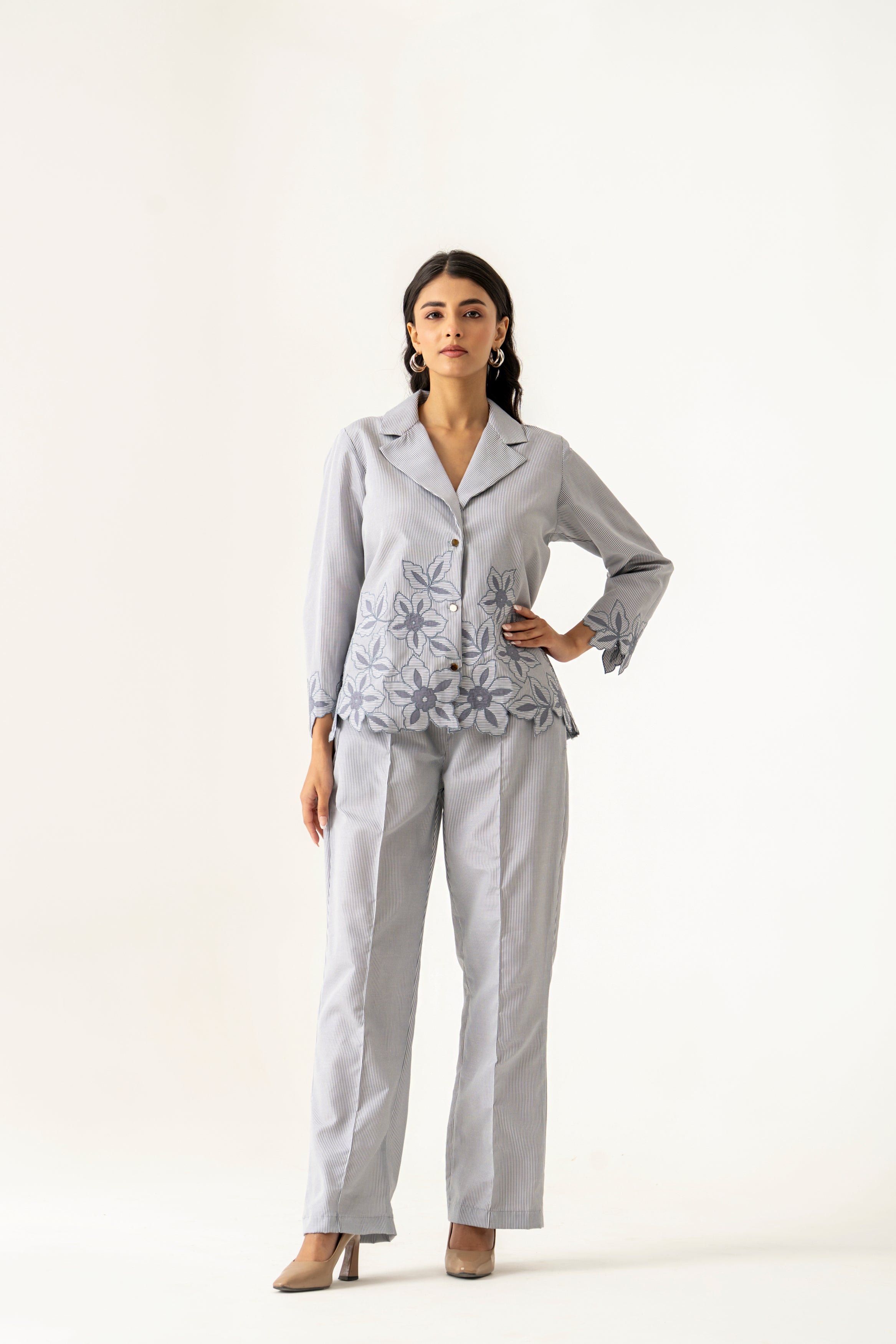 Soft Grey Floral Co-ord Set