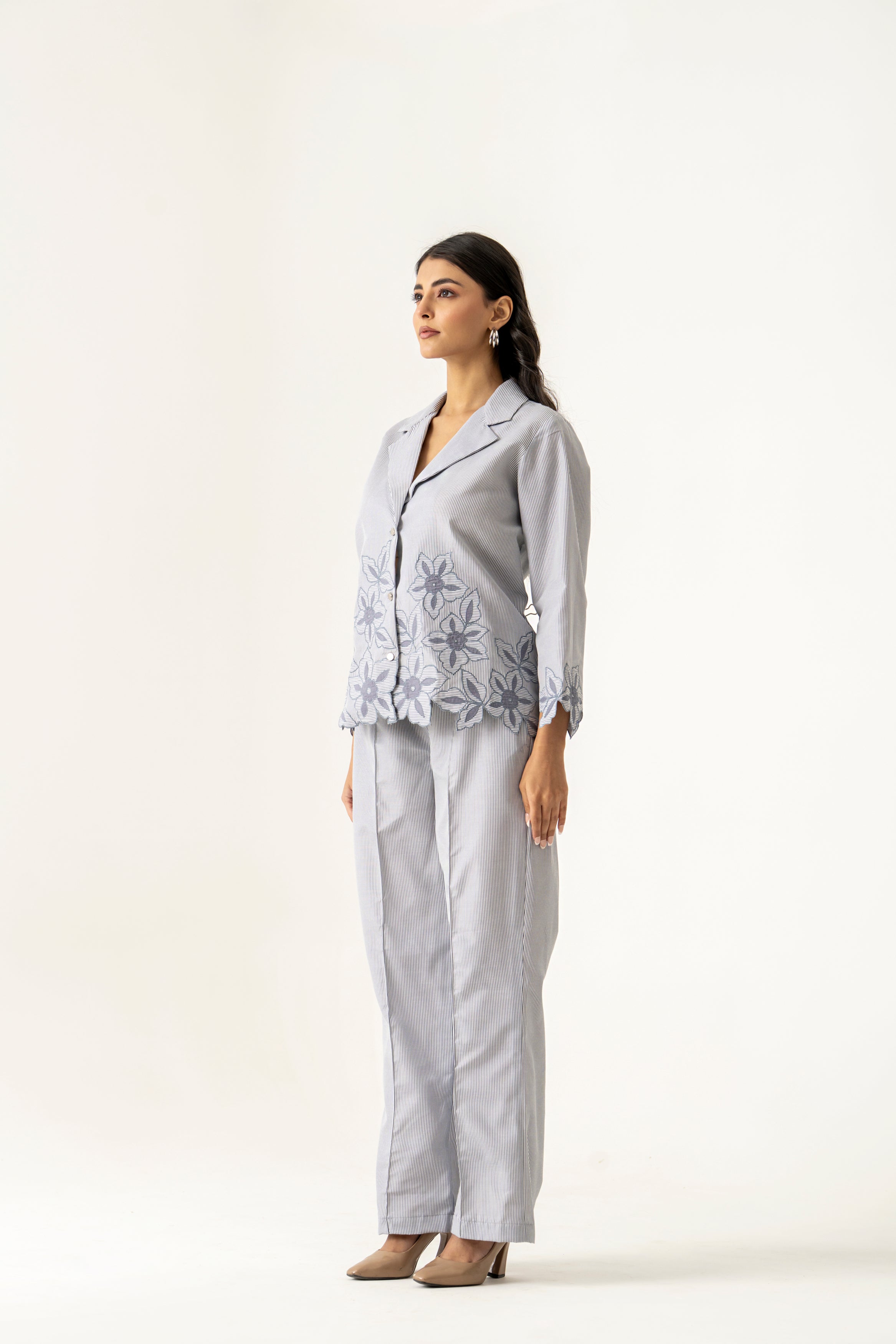 Soft Grey Floral Co-ord Set