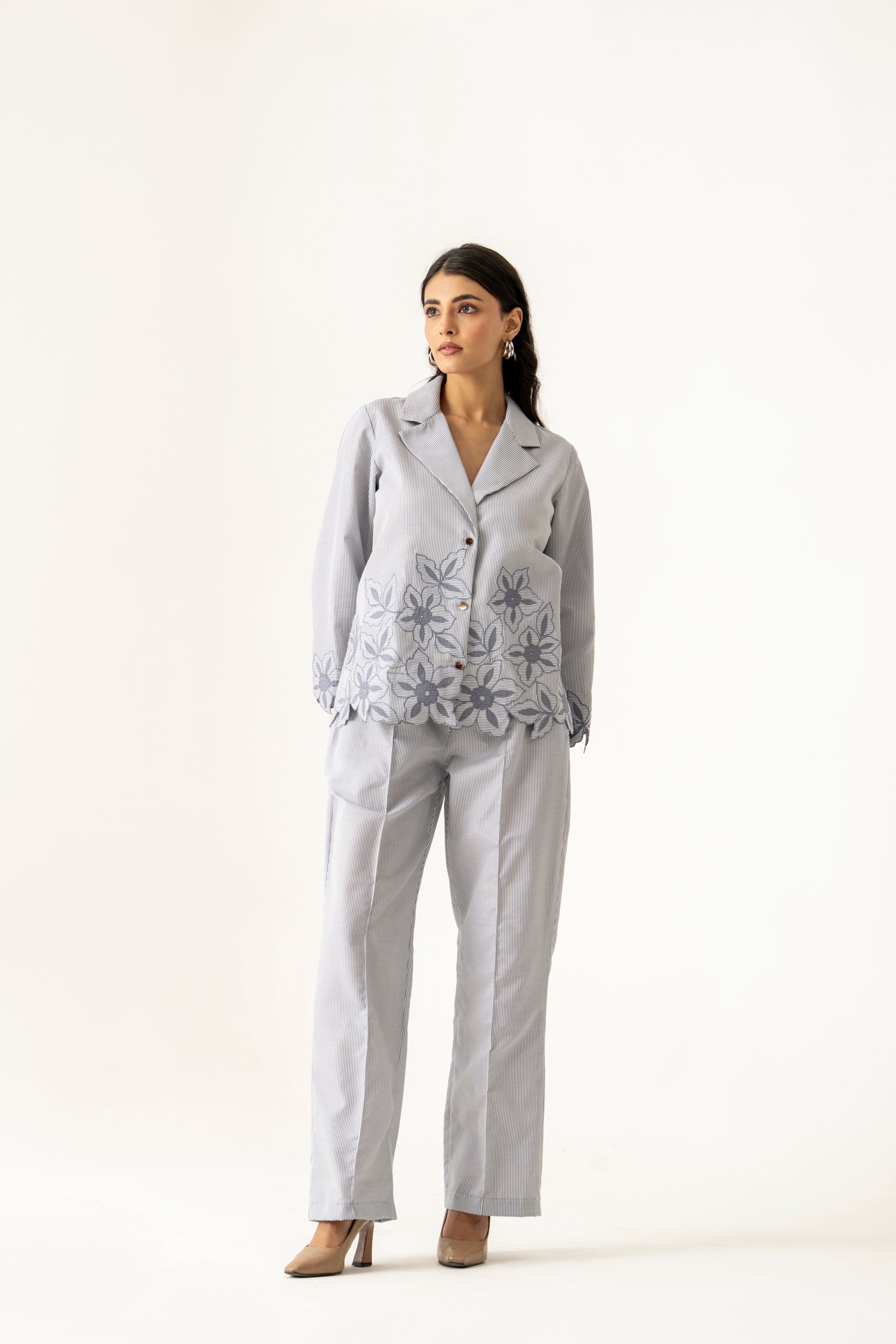 Soft Grey Floral Co-ord Set