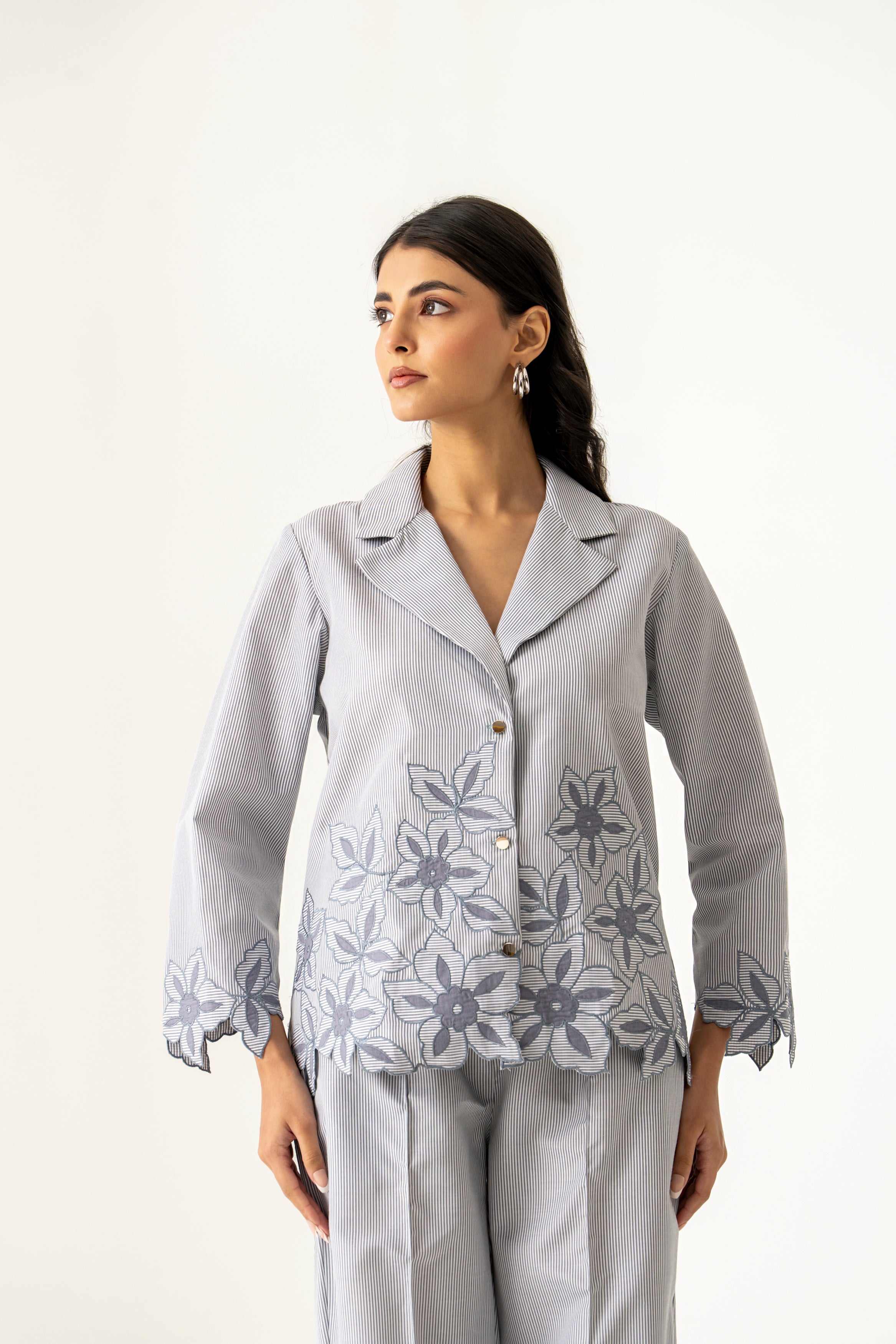 Soft Grey Floral Co-ord Set