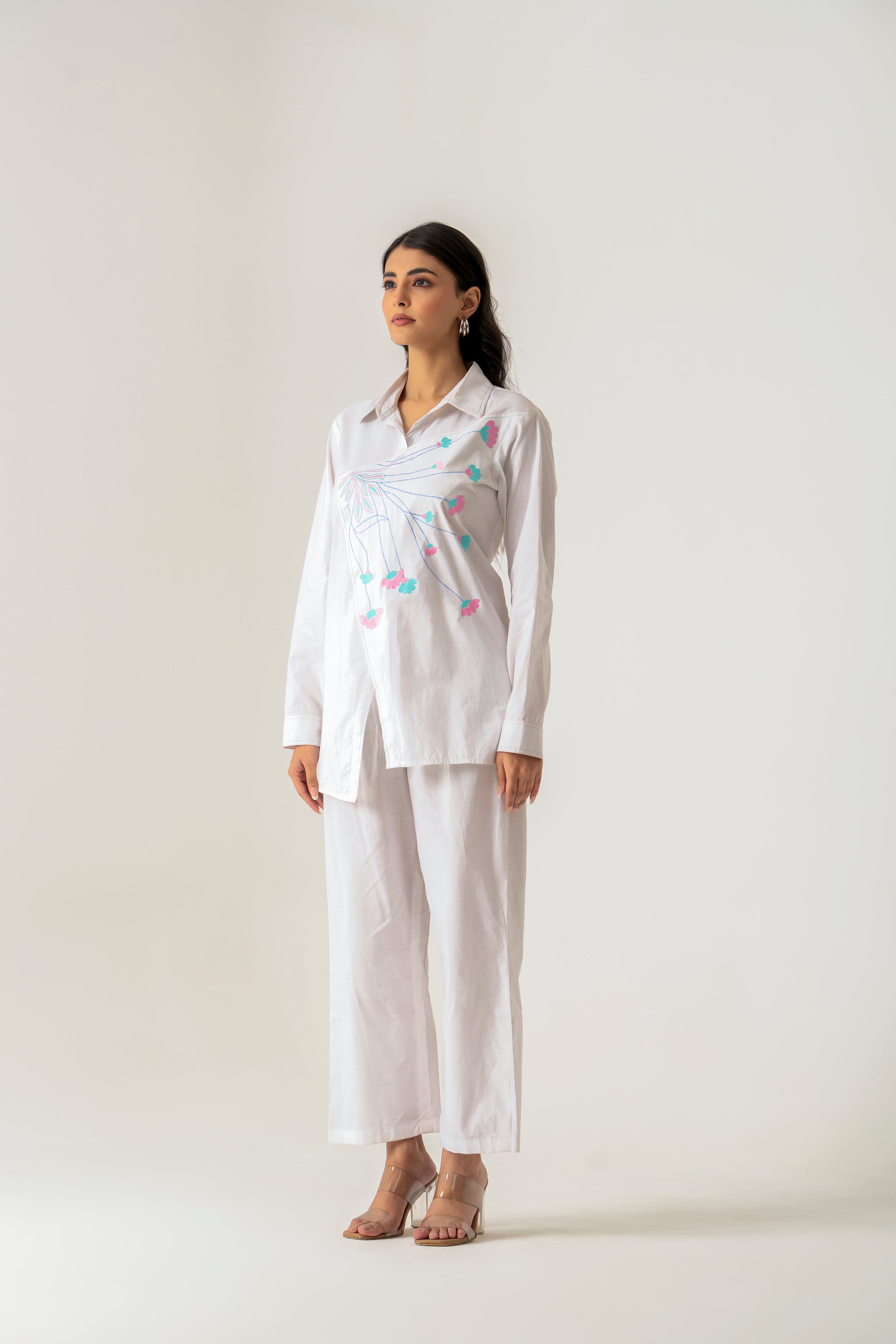 White Co-ord Set with Embroidery