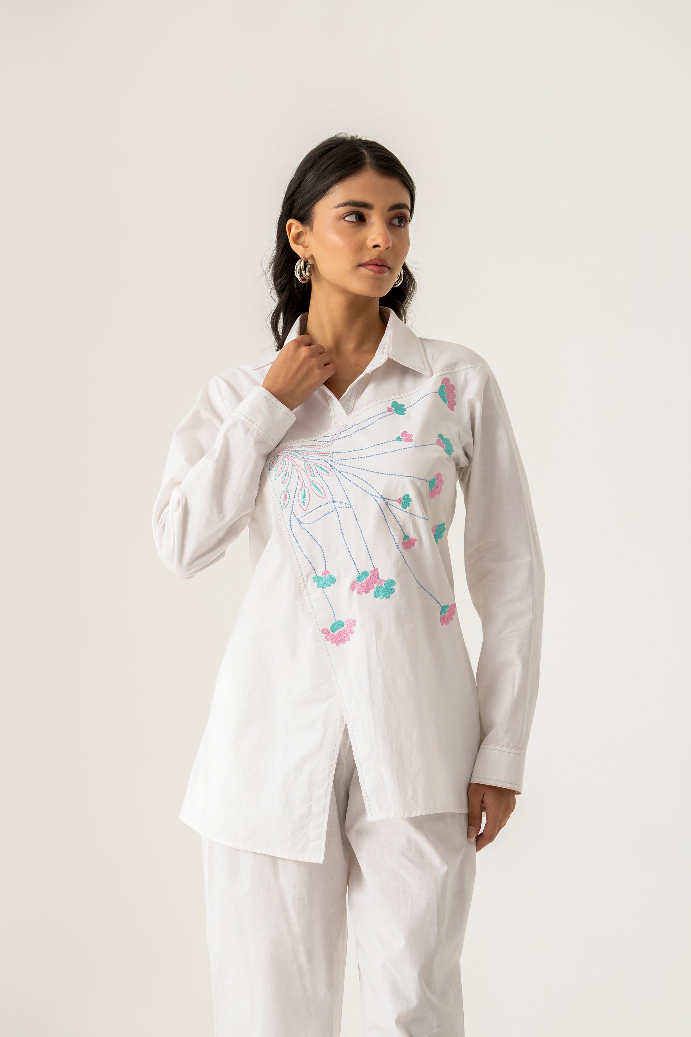 White Co-ord Set with Embroidery