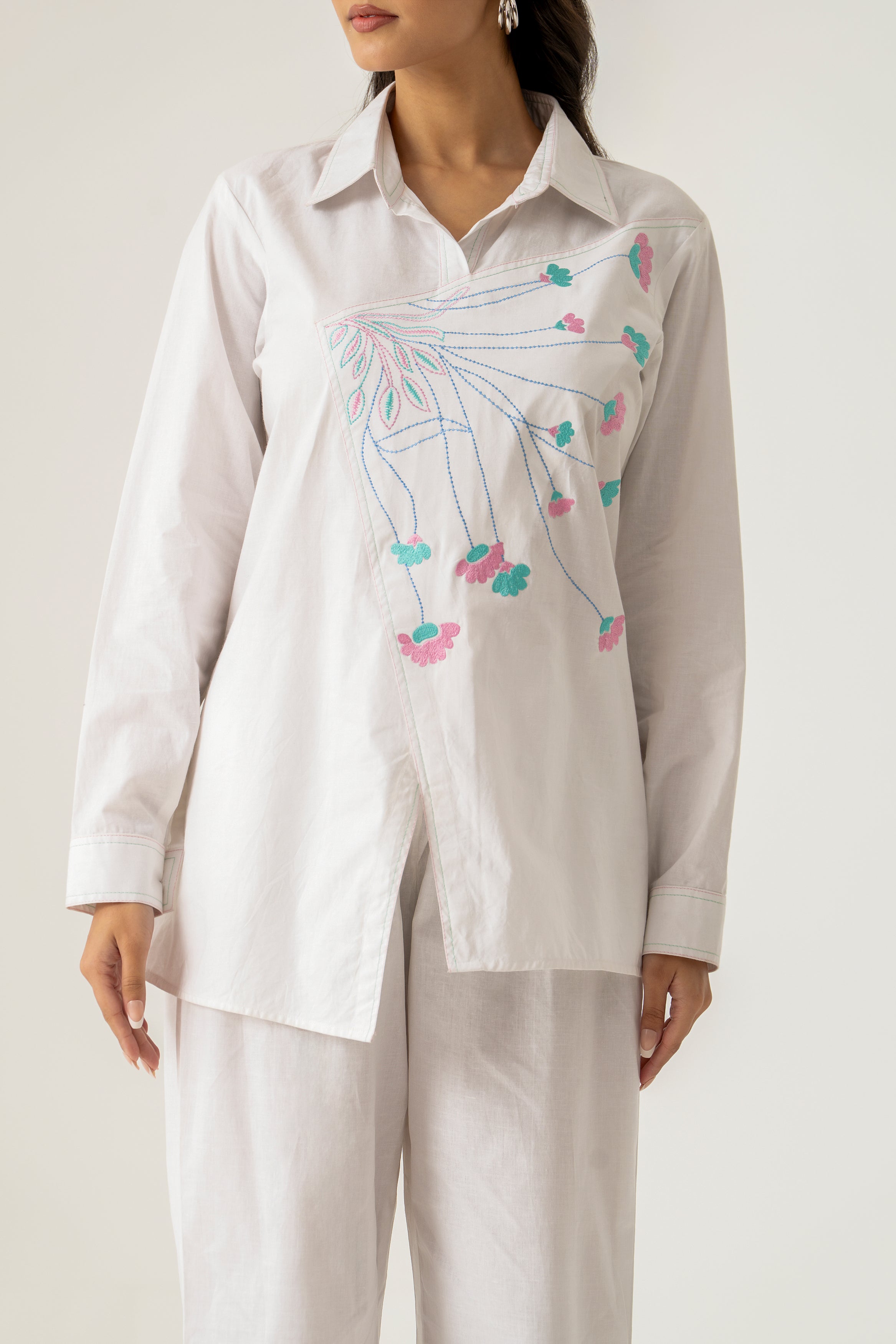 White Co-ord Set with Embroidery