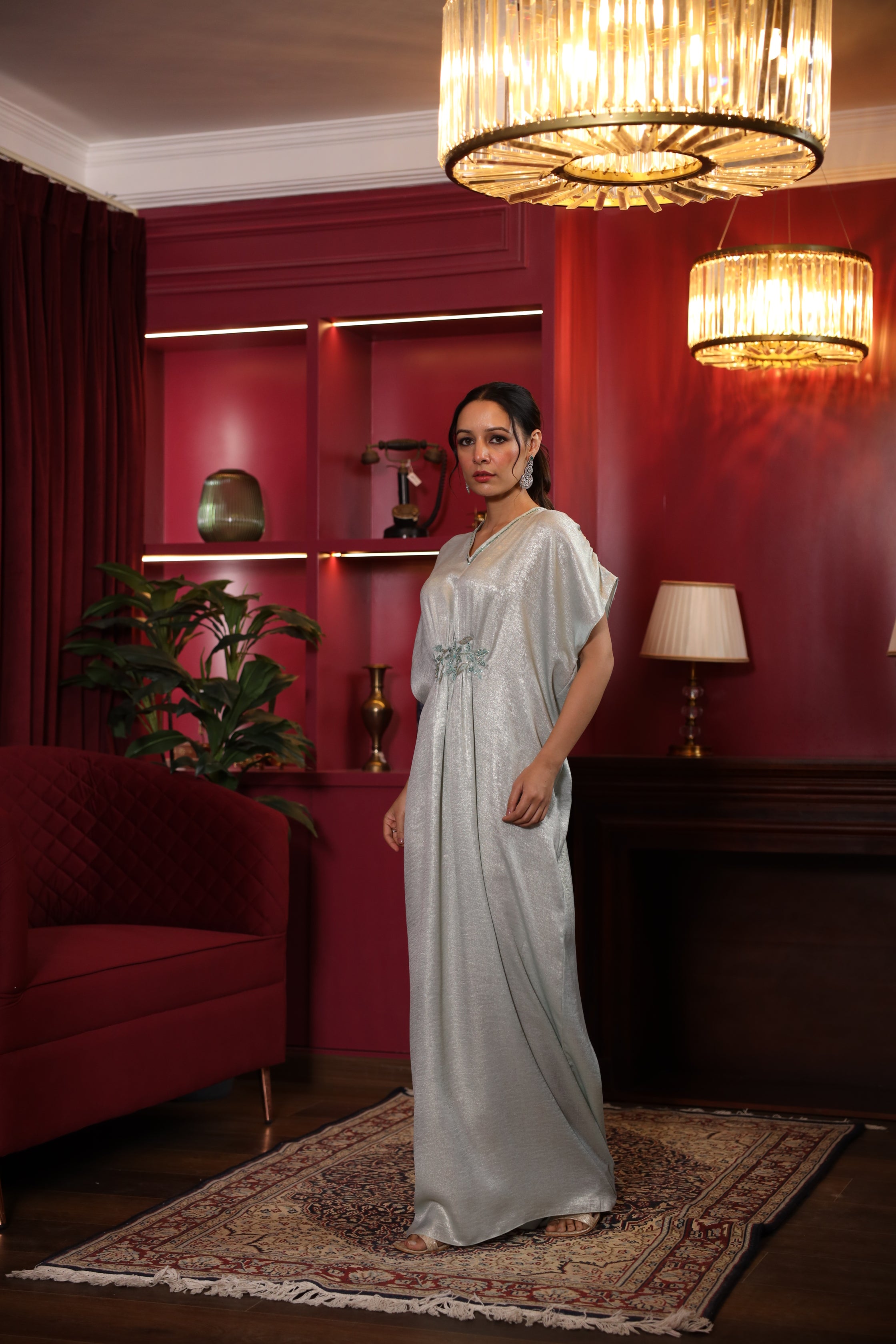 MINT SHIMMER KAFTAN TUNIC