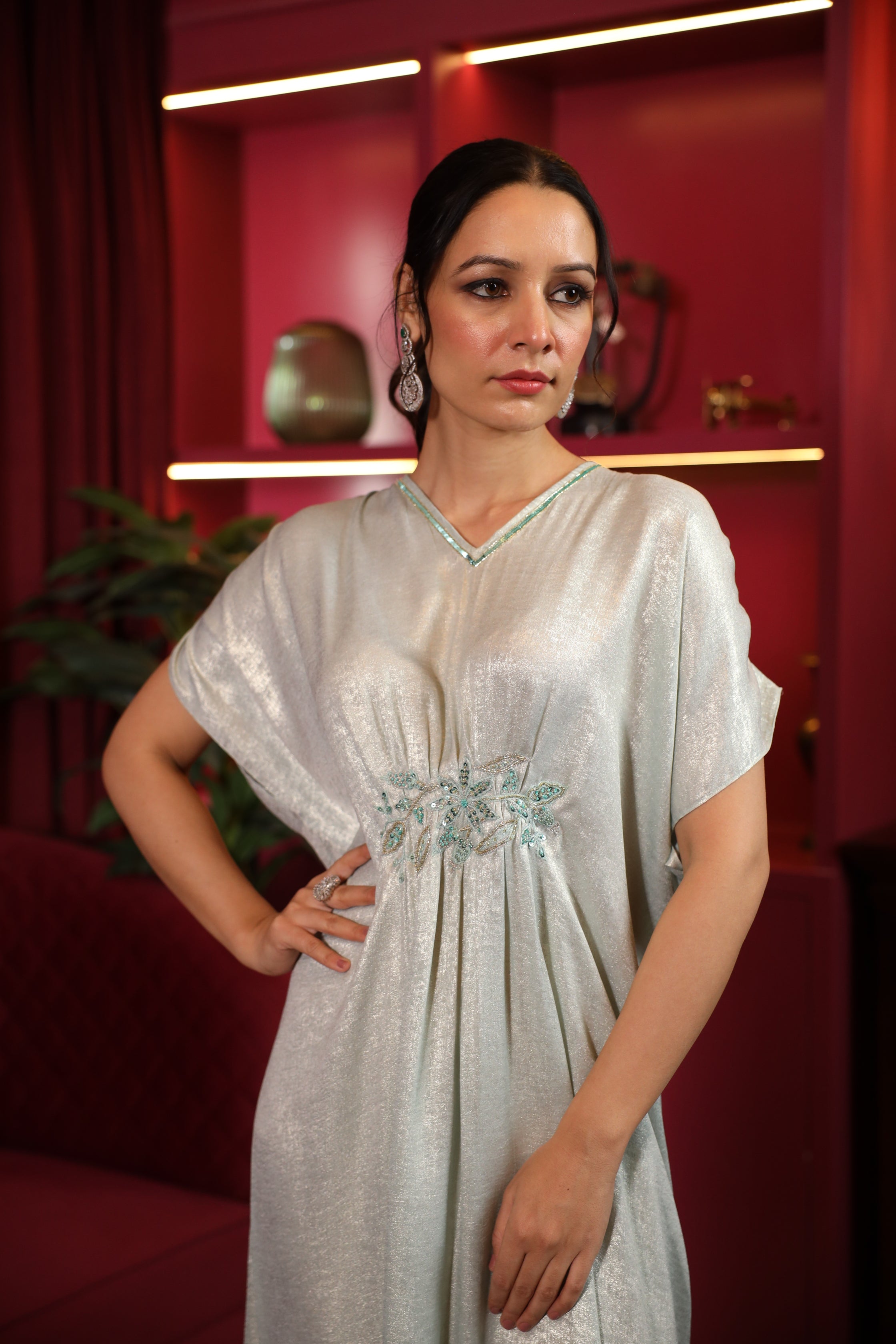 MINT SHIMMER KAFTAN TUNIC