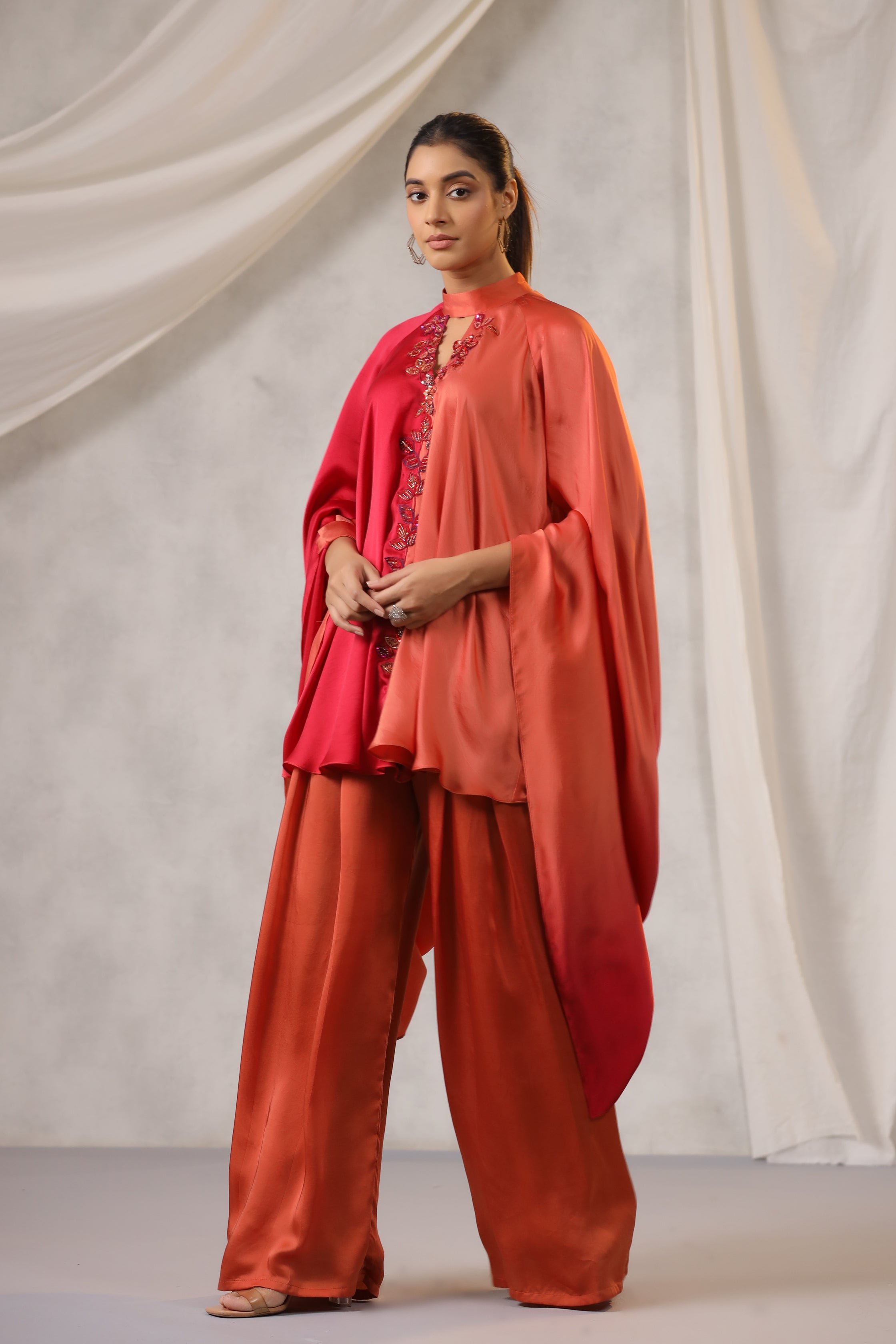 OMBRE SATIN TOP BOTTOM