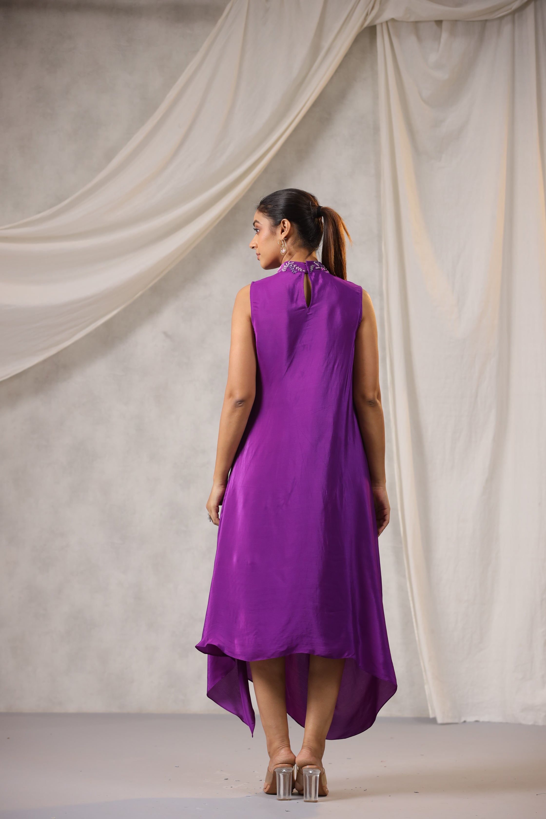 PURPLE CREPE TUNIC