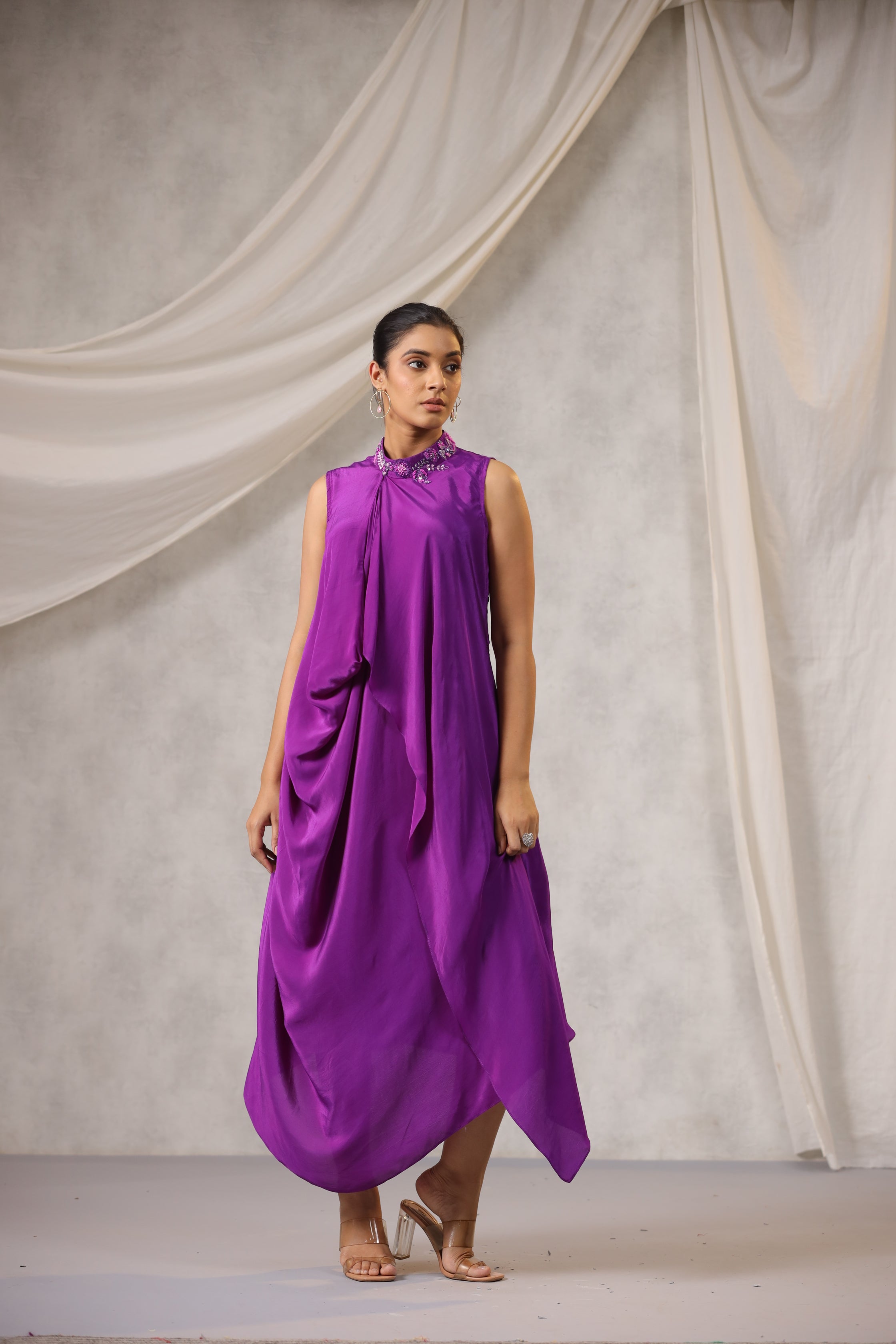 PURPLE CREPE TUNIC