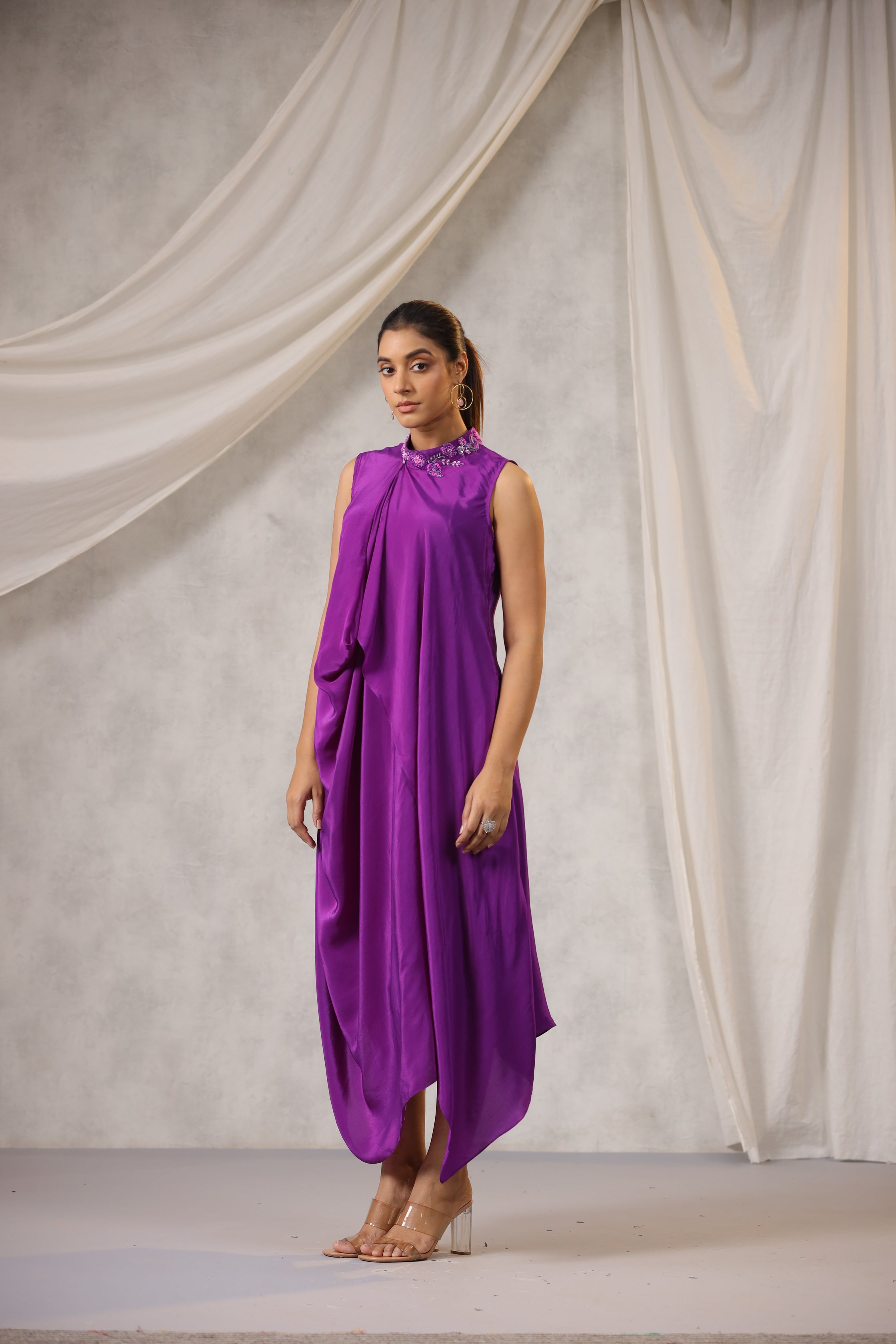 PURPLE CREPE TUNIC
