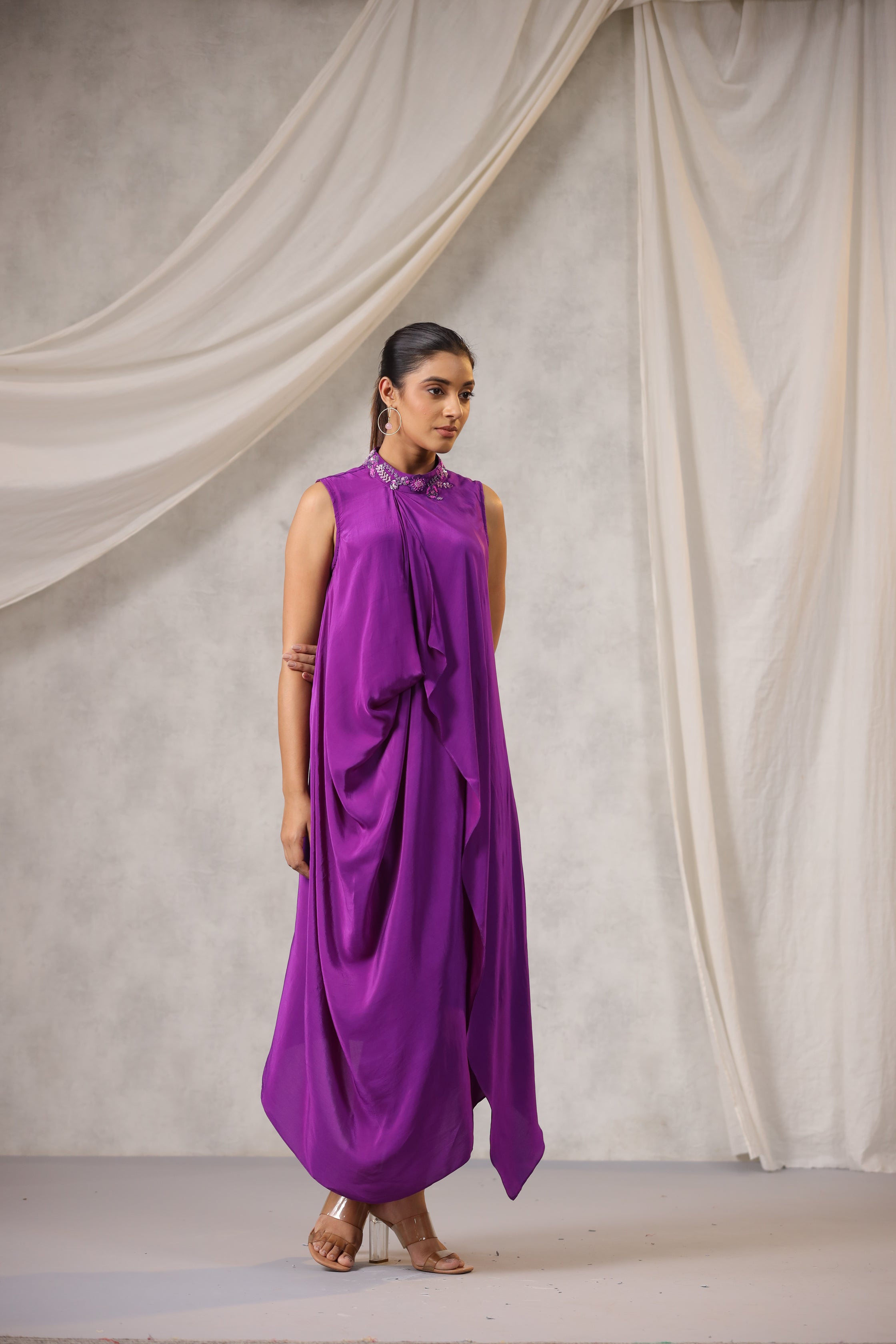 PURPLE CREPE TUNIC