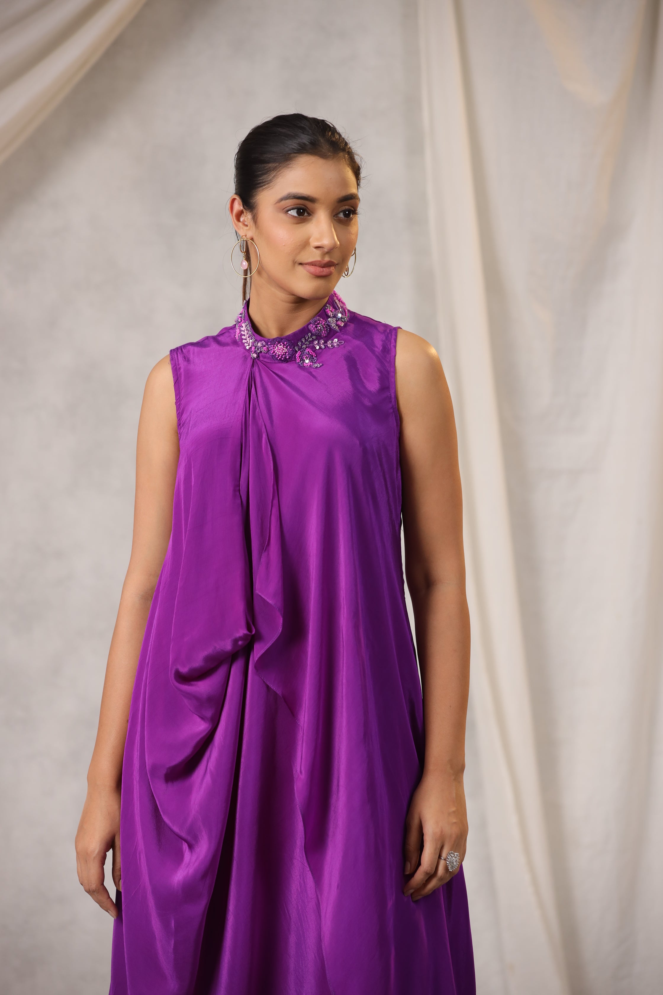 PURPLE CREPE TUNIC