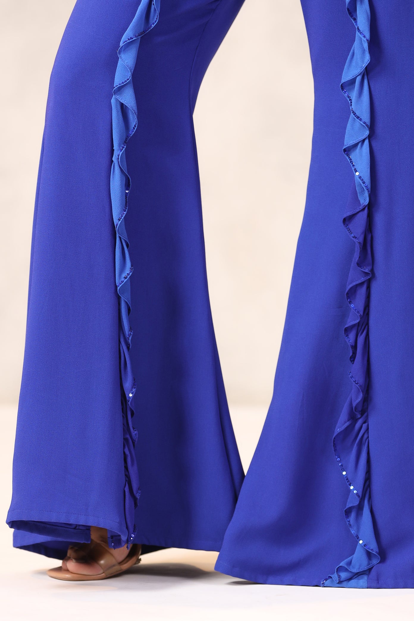 ELECTRIC BLUE GEORGETTE TOP BOTTOM