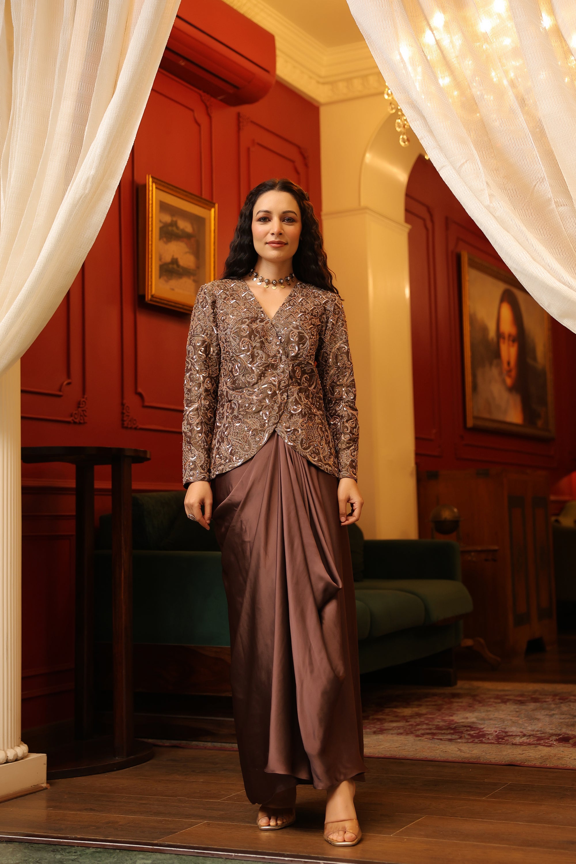 DARK BROWN JACKET SET