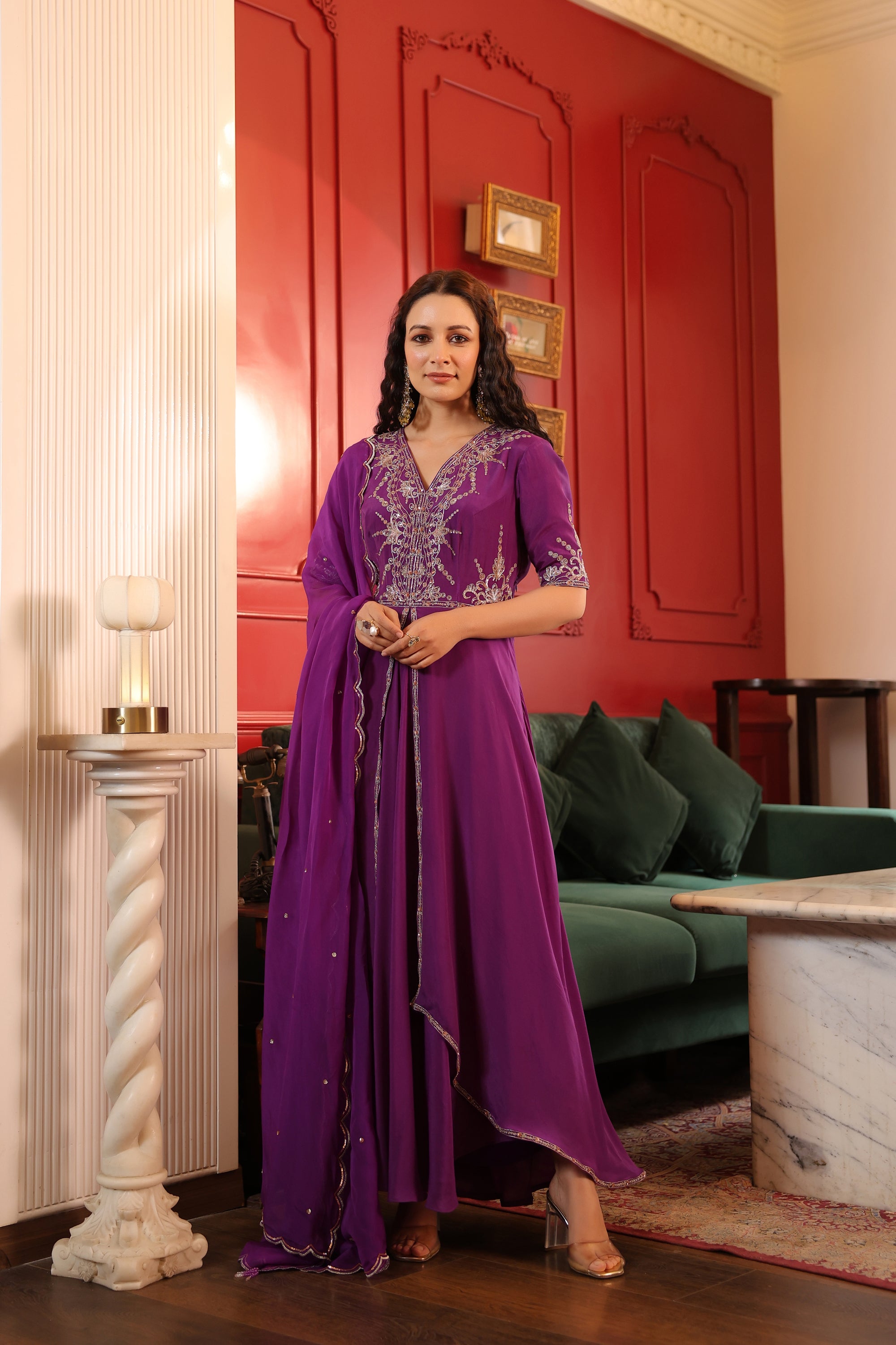 PURPLE KURTA SET