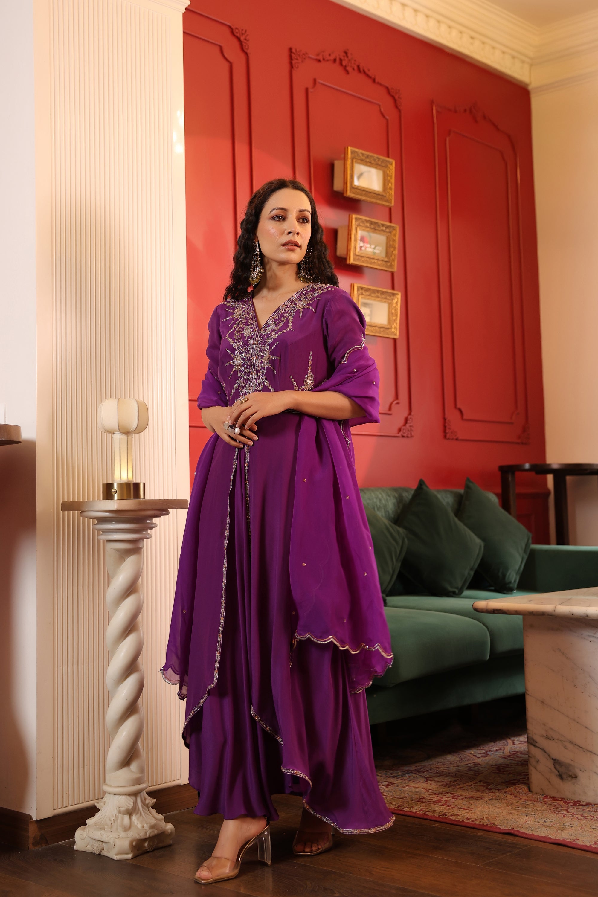 PURPLE KURTA SET