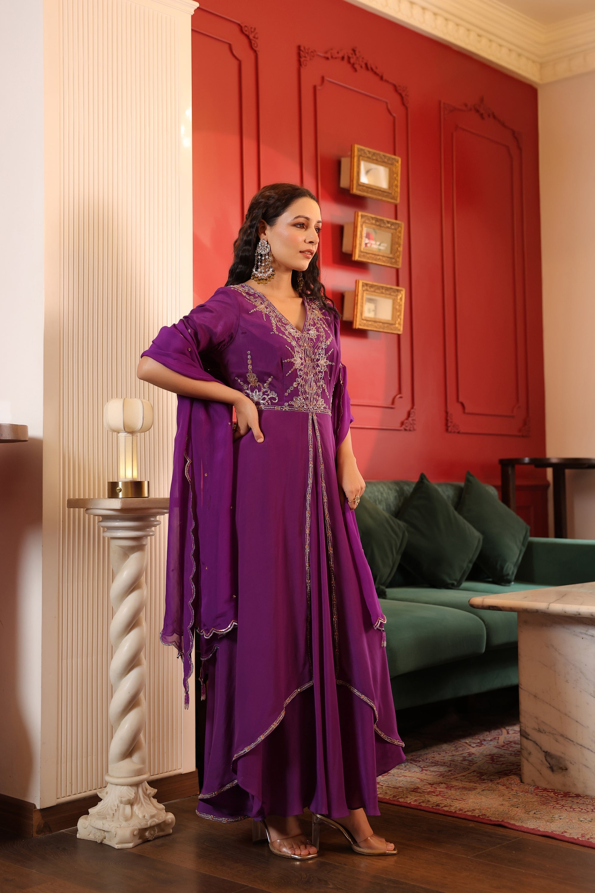 PURPLE KURTA SET