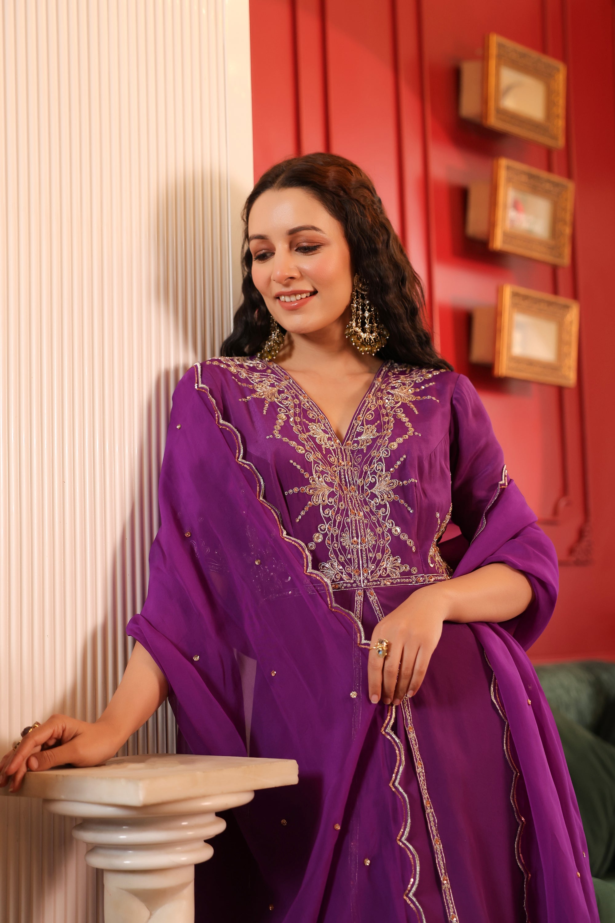 PURPLE KURTA SET