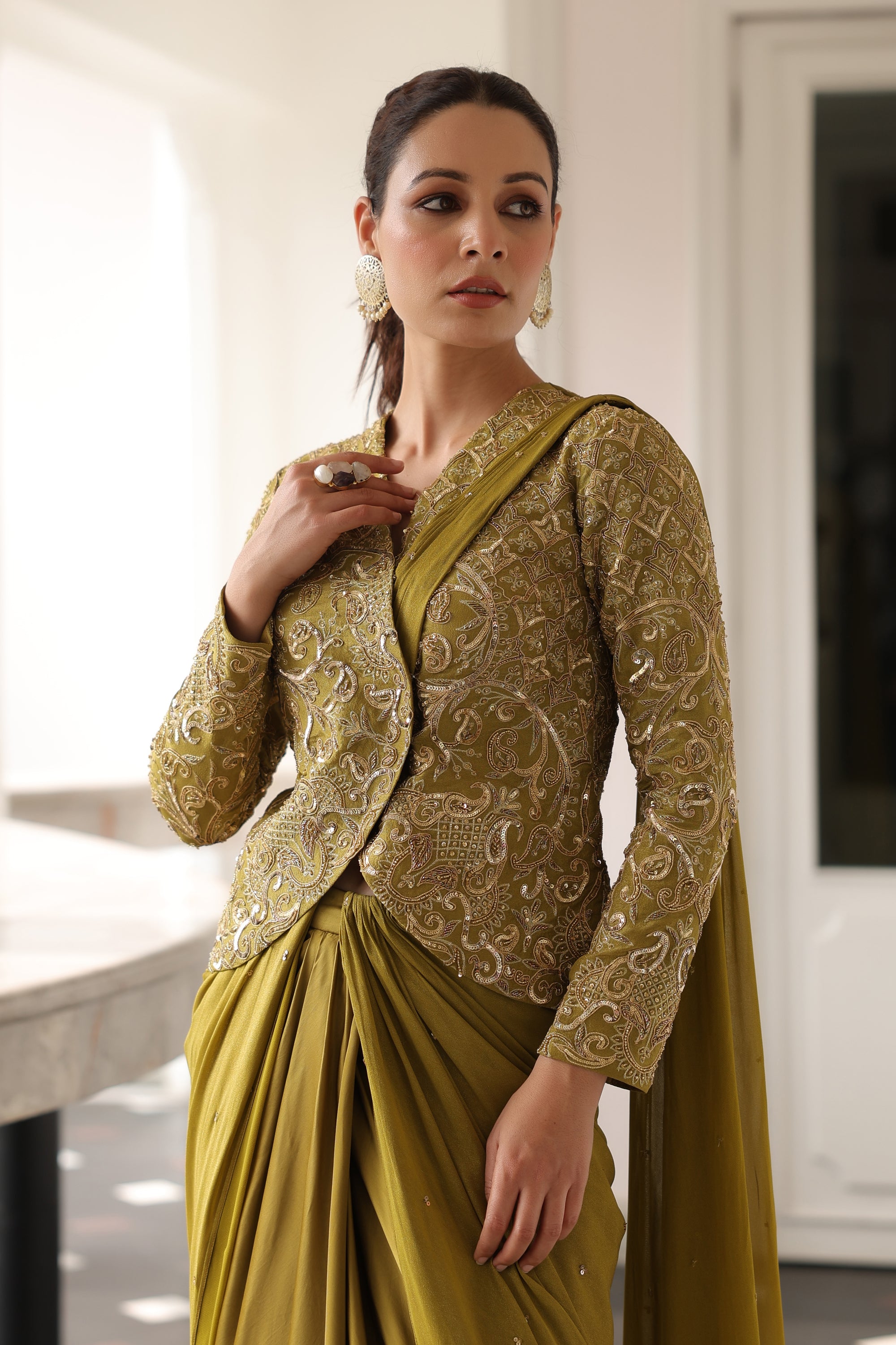 LIME GREEN JACKET SET