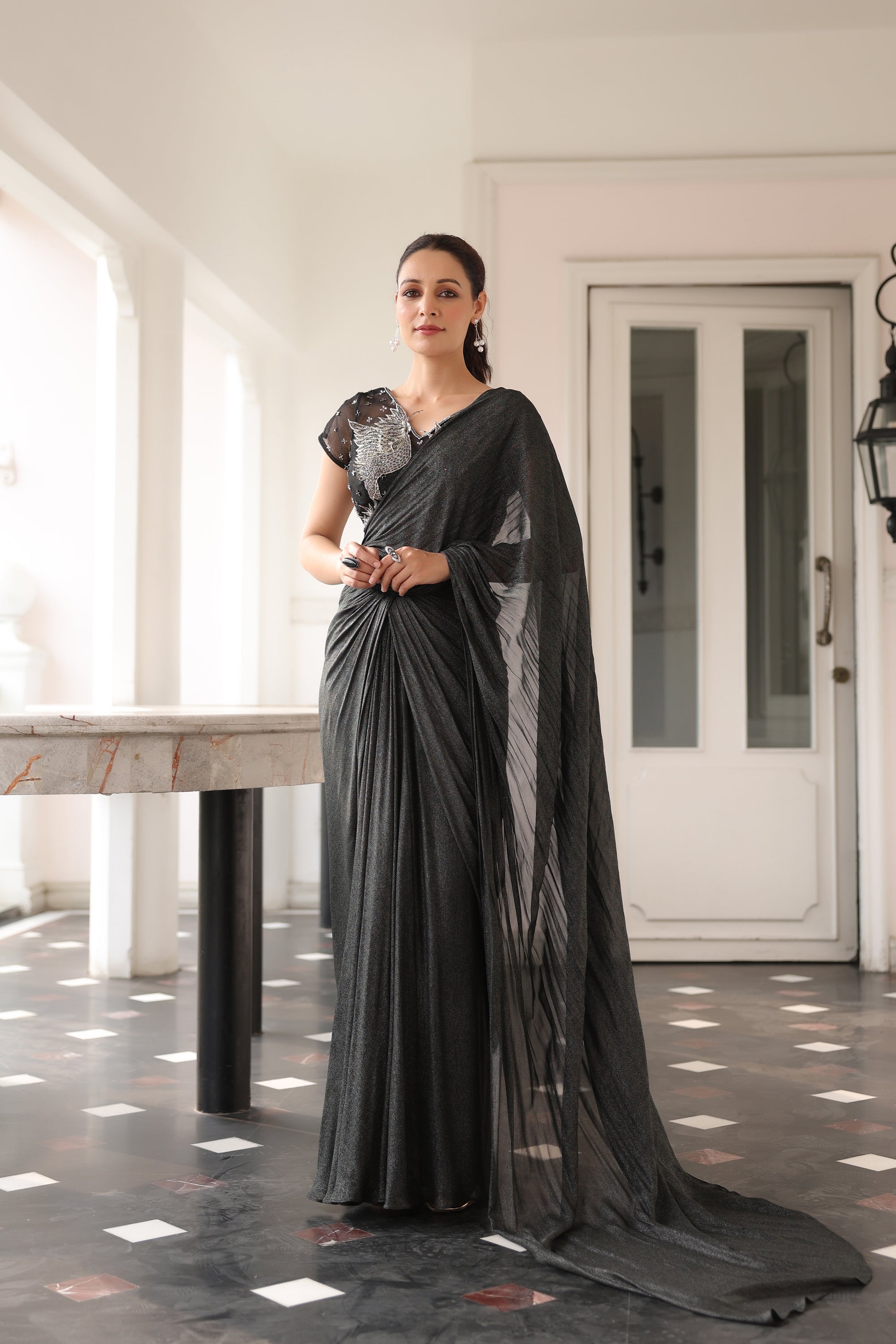 BLACK DRAPE SAREE