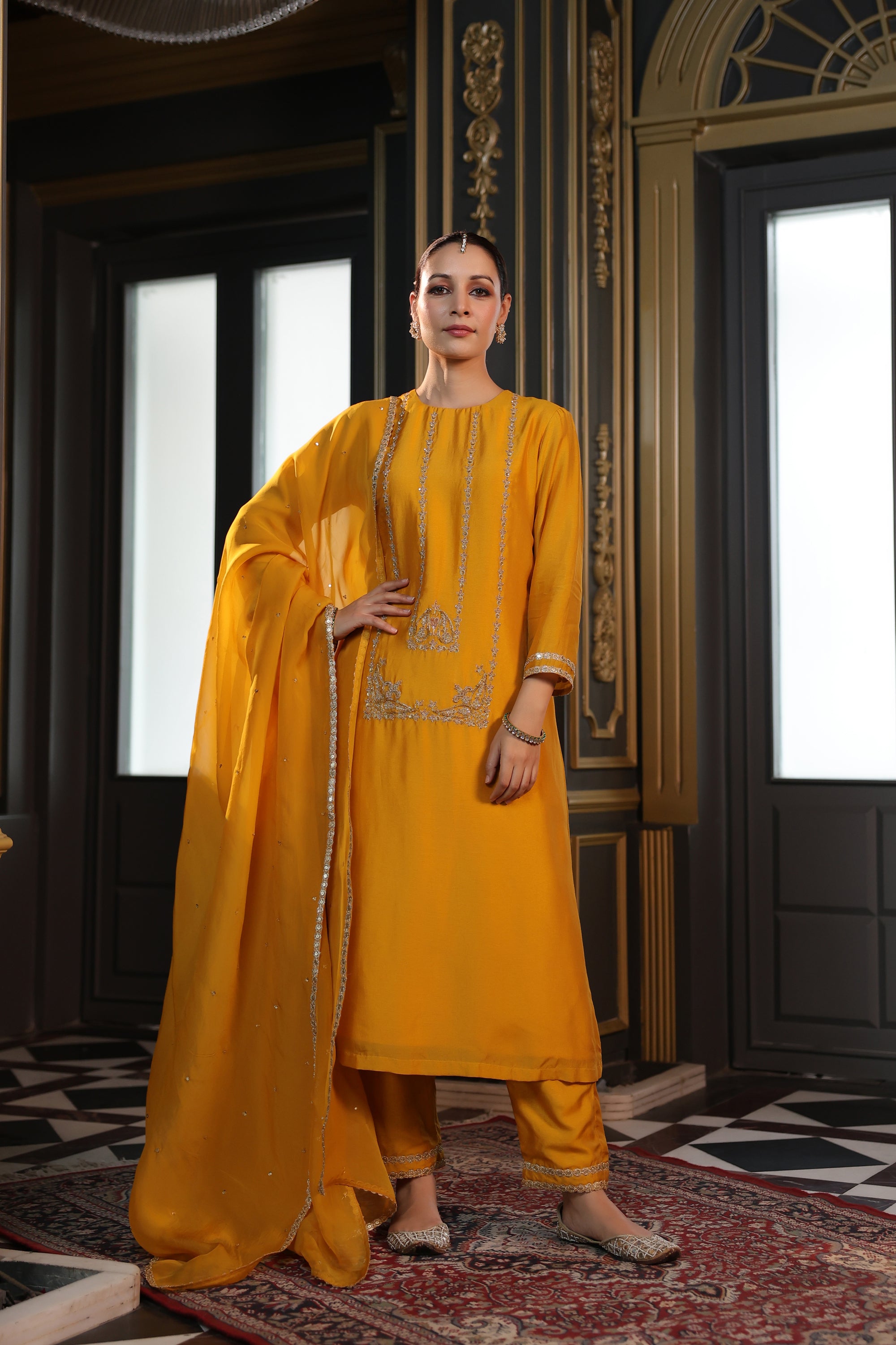 MUSTARD KURTA SET