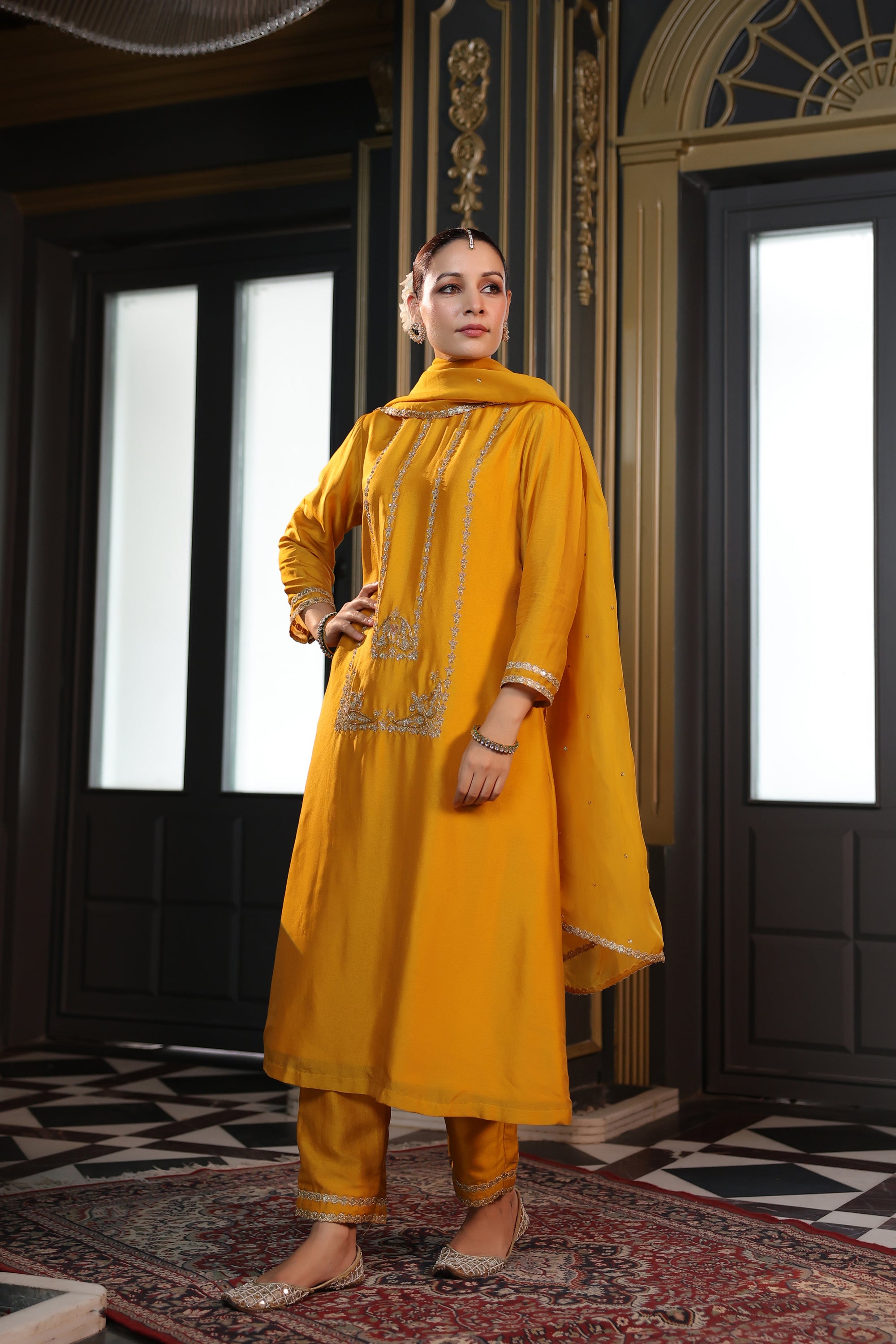 MUSTARD KURTA SET
