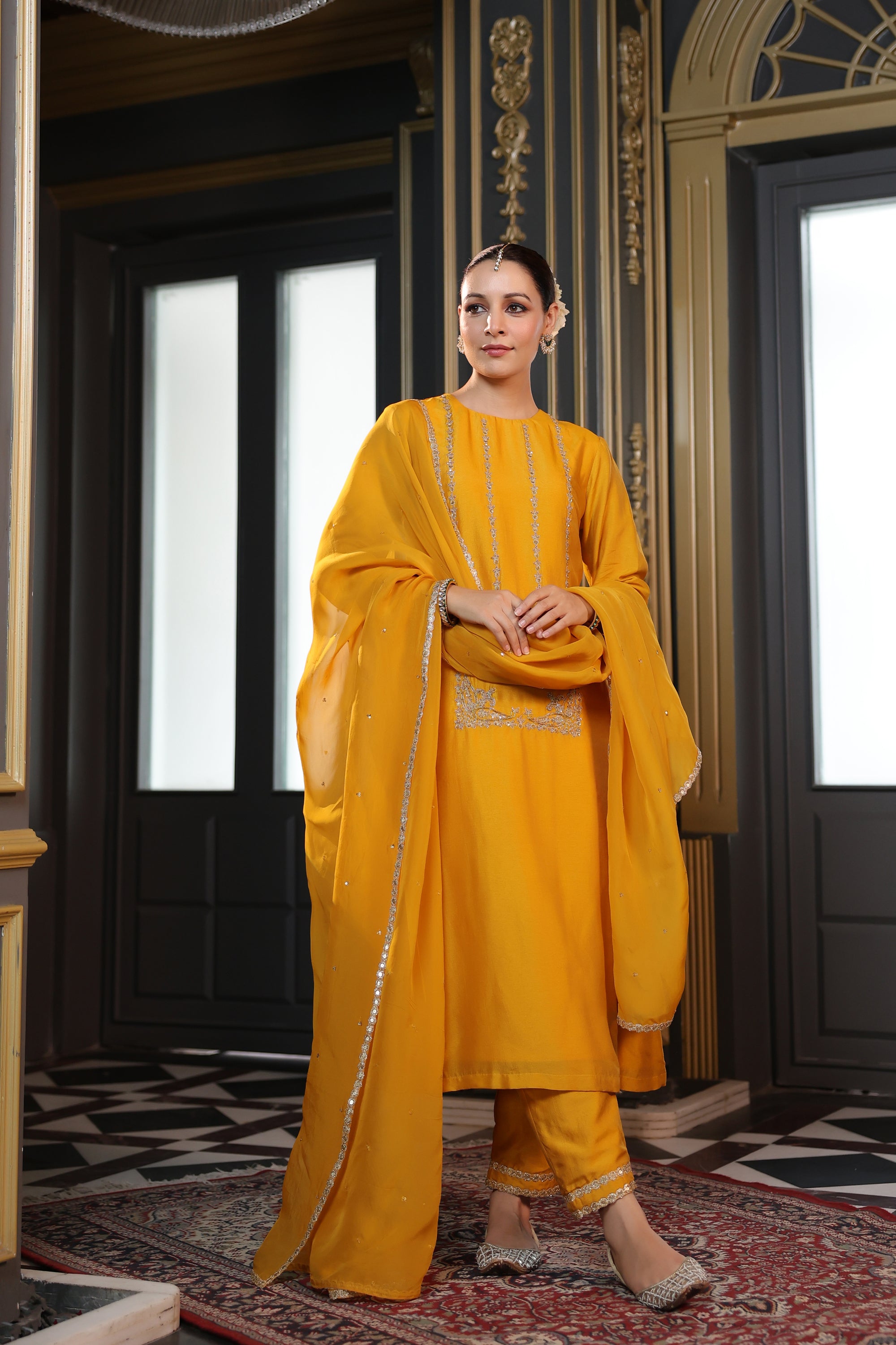 MUSTARD KURTA SET