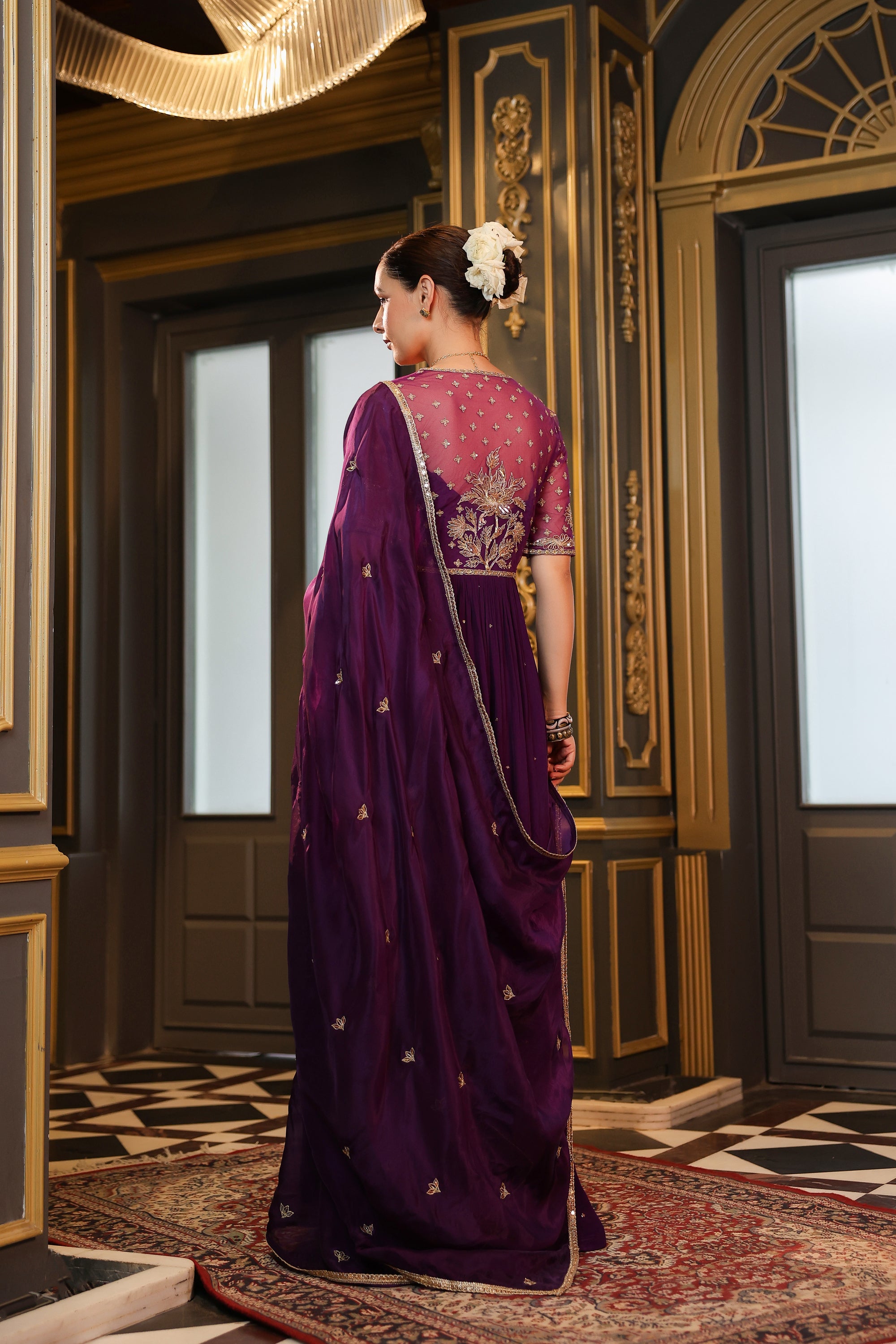 PURPLE GOWN WITH DUPATTA