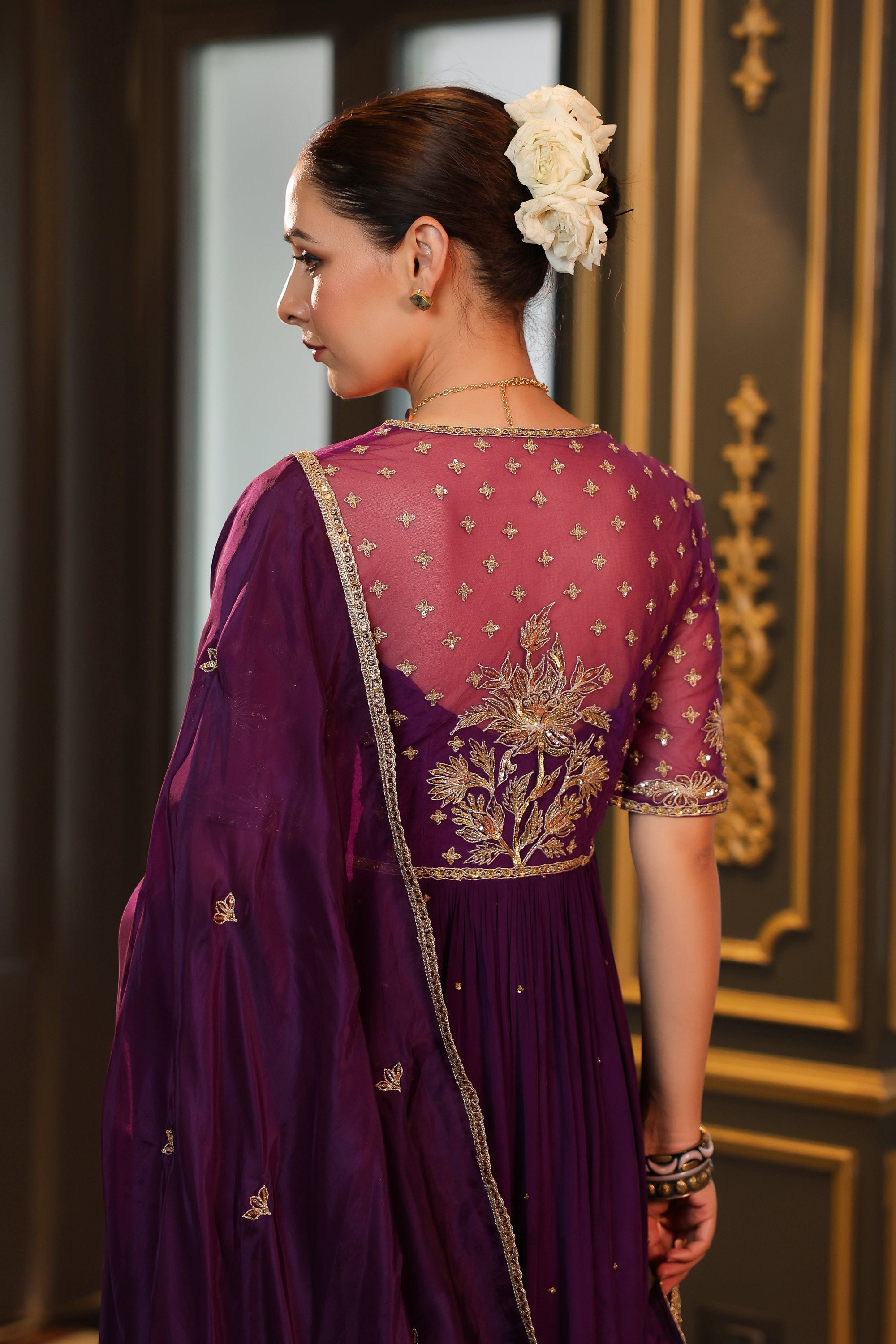 PURPLE GOWN WITH DUPATTA