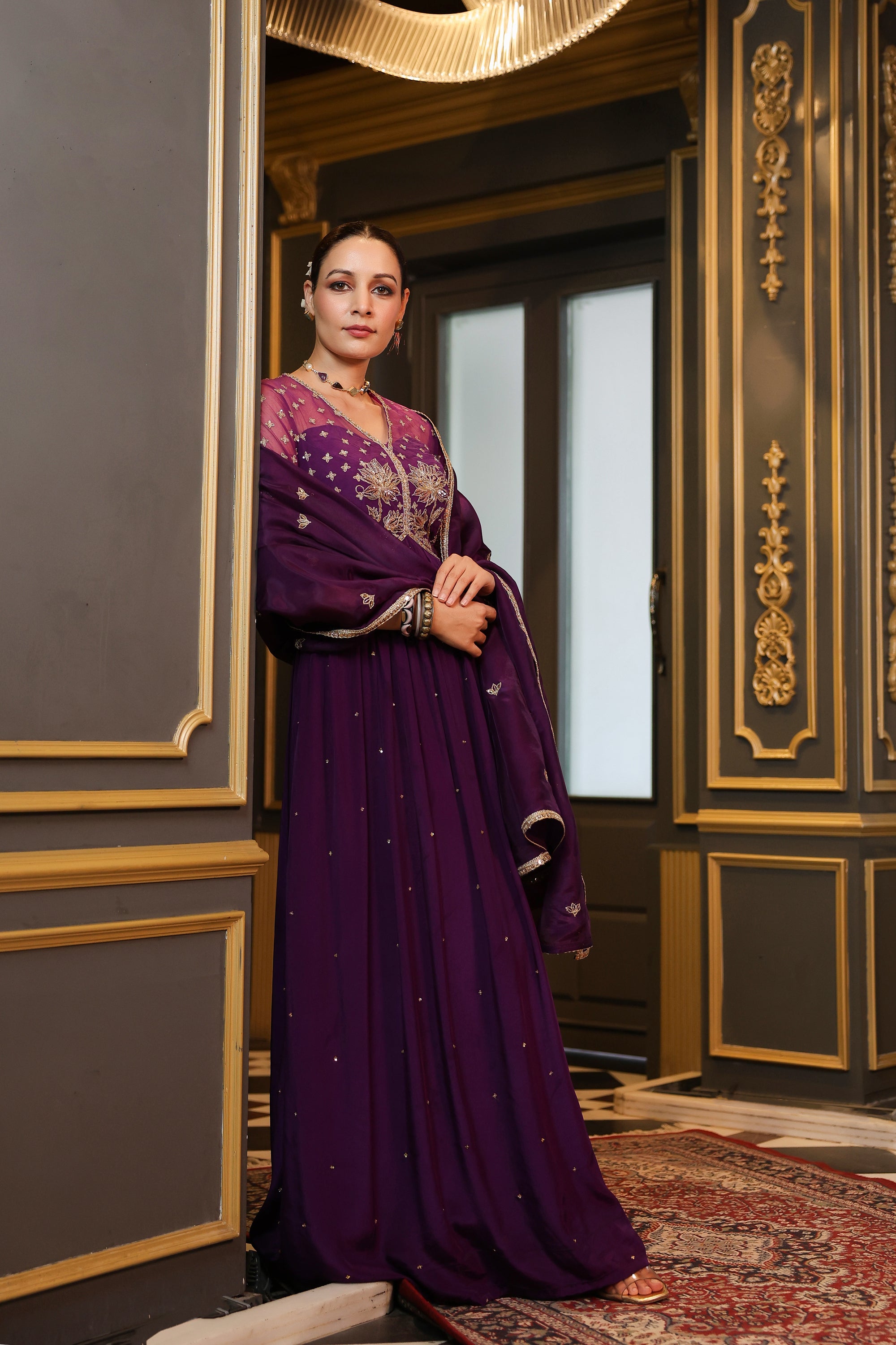 PURPLE GOWN WITH DUPATTA