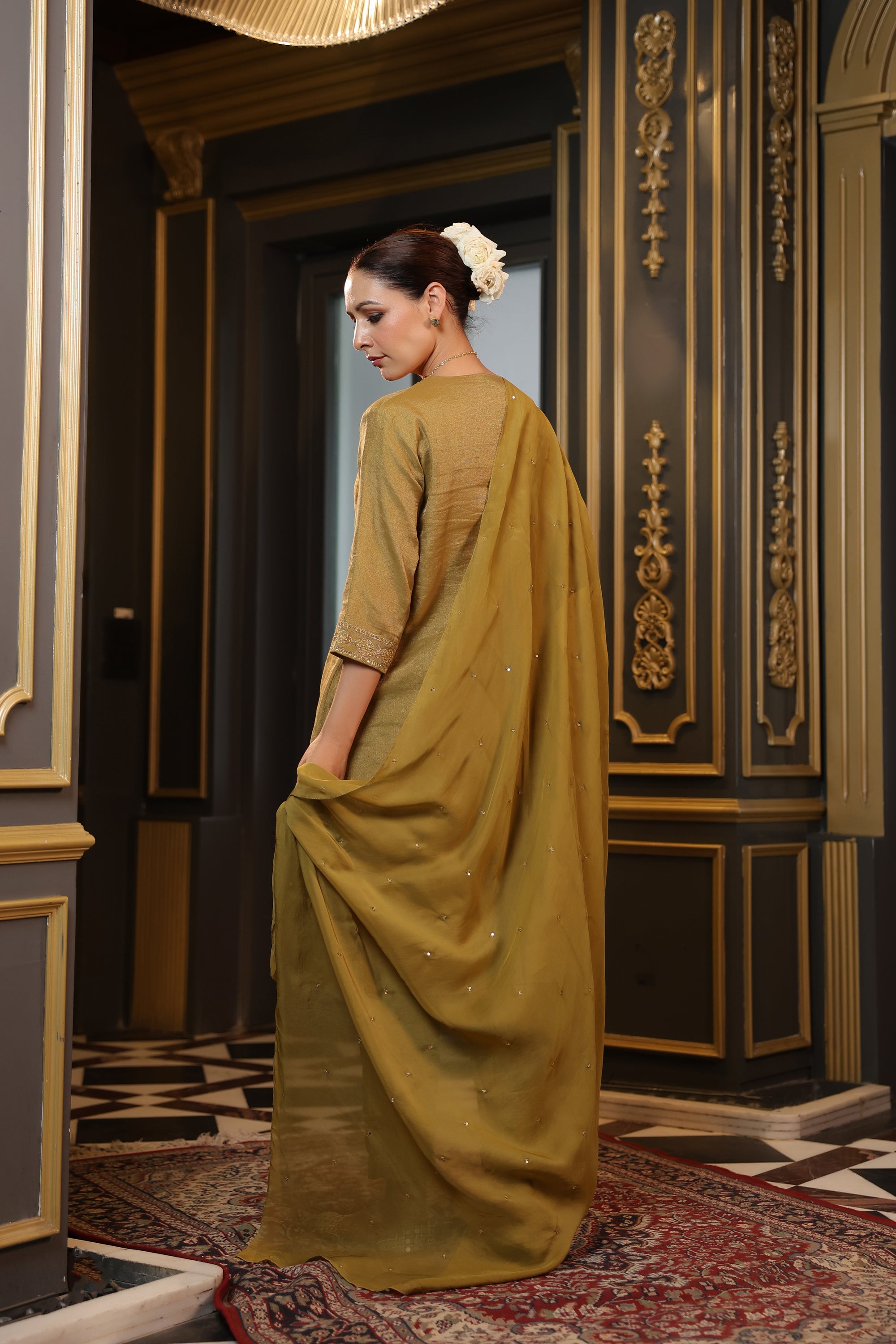 OLIVE GREEN KURTA SET