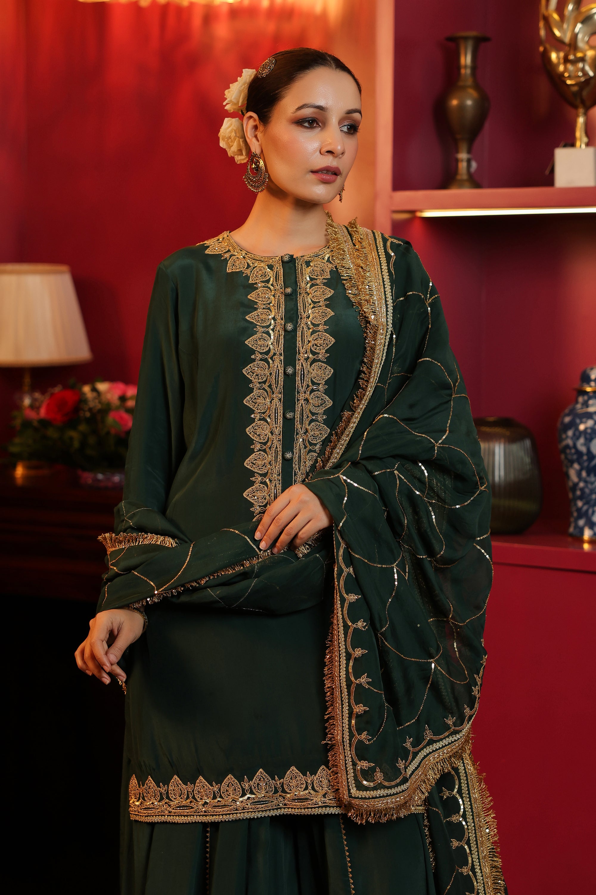 EMBROIDERED SHARARA SET
