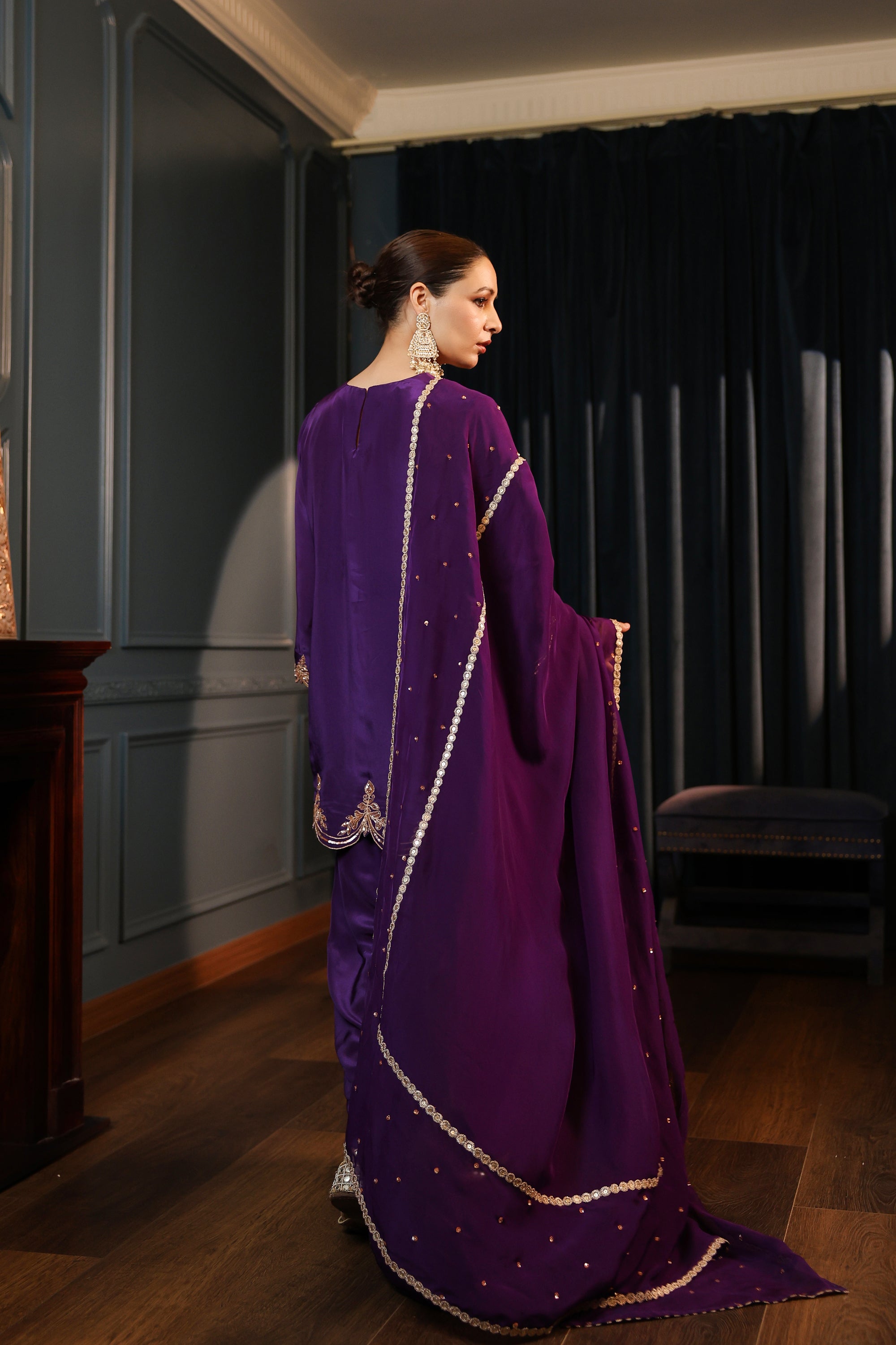 PURPLE KURTA SET WITH DUPATTA