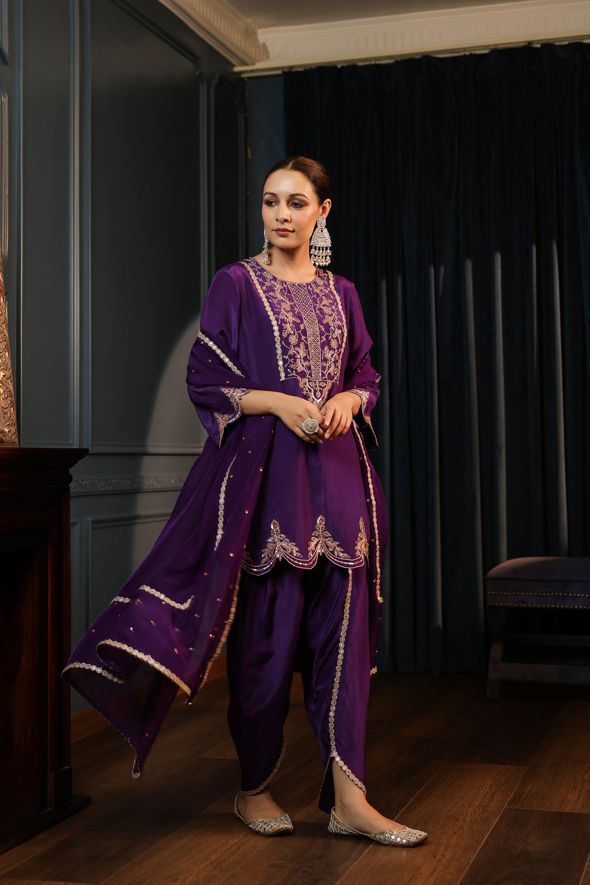PURPLE KURTA SET WITH DUPATTA