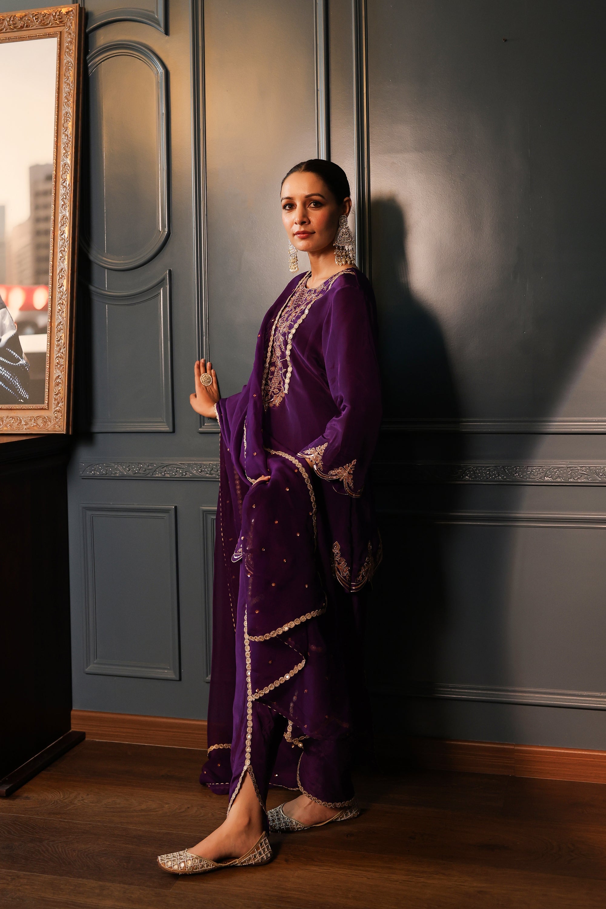 PURPLE KURTA SET WITH DUPATTA