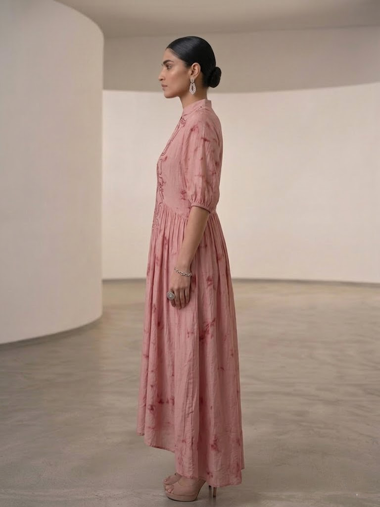 MARBLE DRESS WITH WIRE EMBROIDERED.