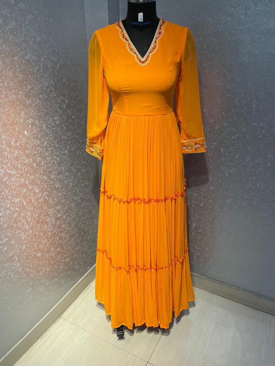 ORANGE GOWN WITH DUPATTA