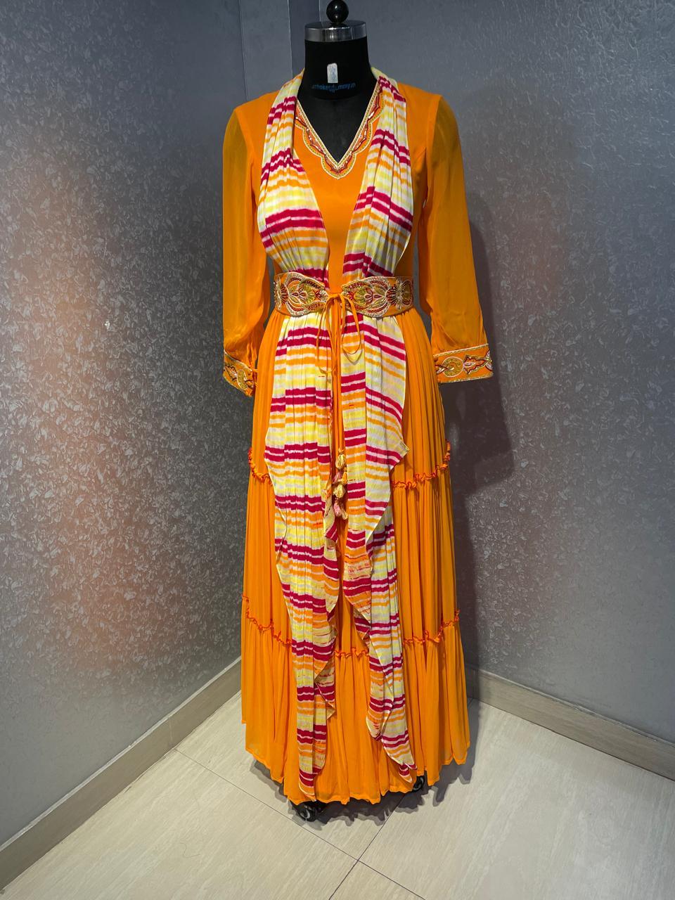 ORANGE GOWN WITH DUPATTA