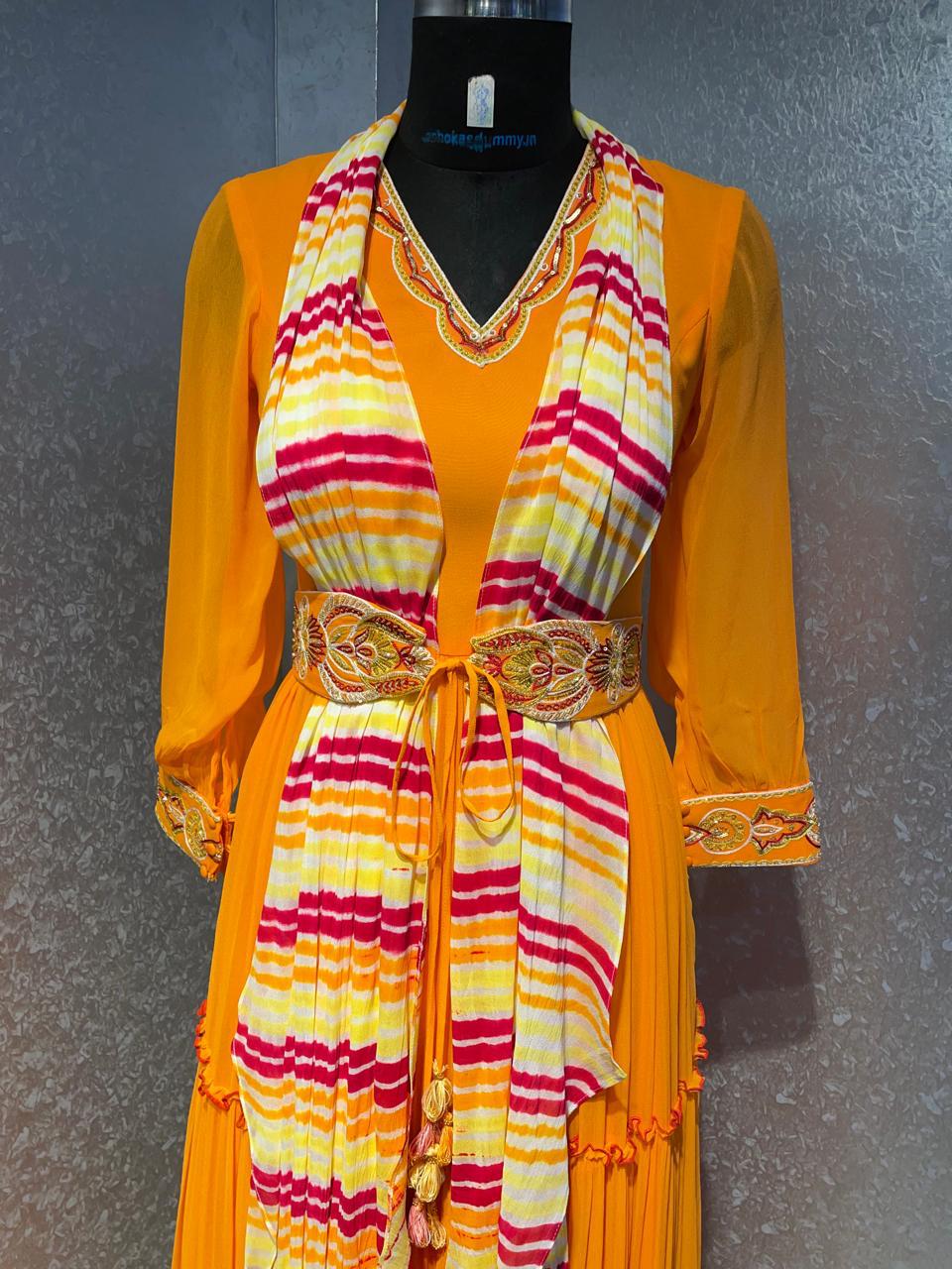 ORANGE GOWN WITH DUPATTA